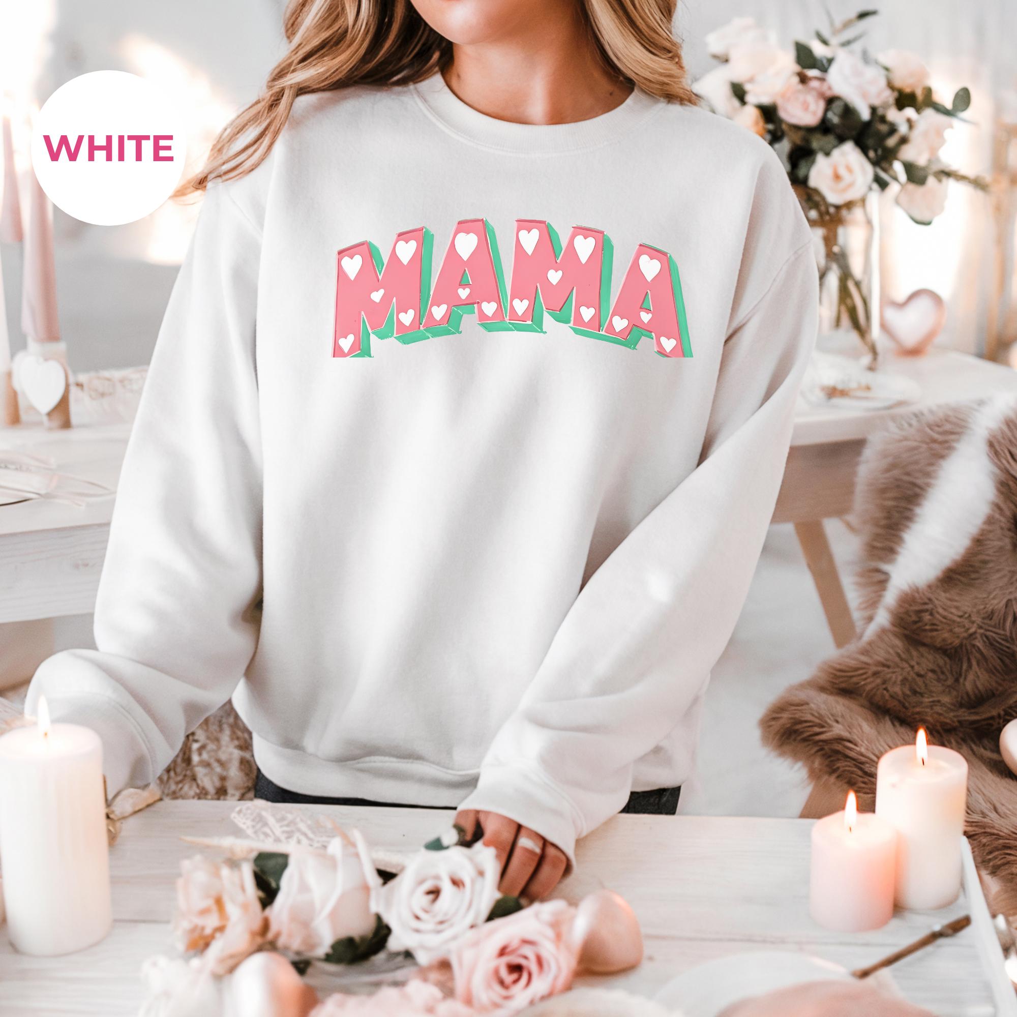 Mama Sleeve Print Valentine Sweatshirt | Mama Valentine Sweatshirt | Womens Valentines Day Sweatshirt | Mom Valentines Gift