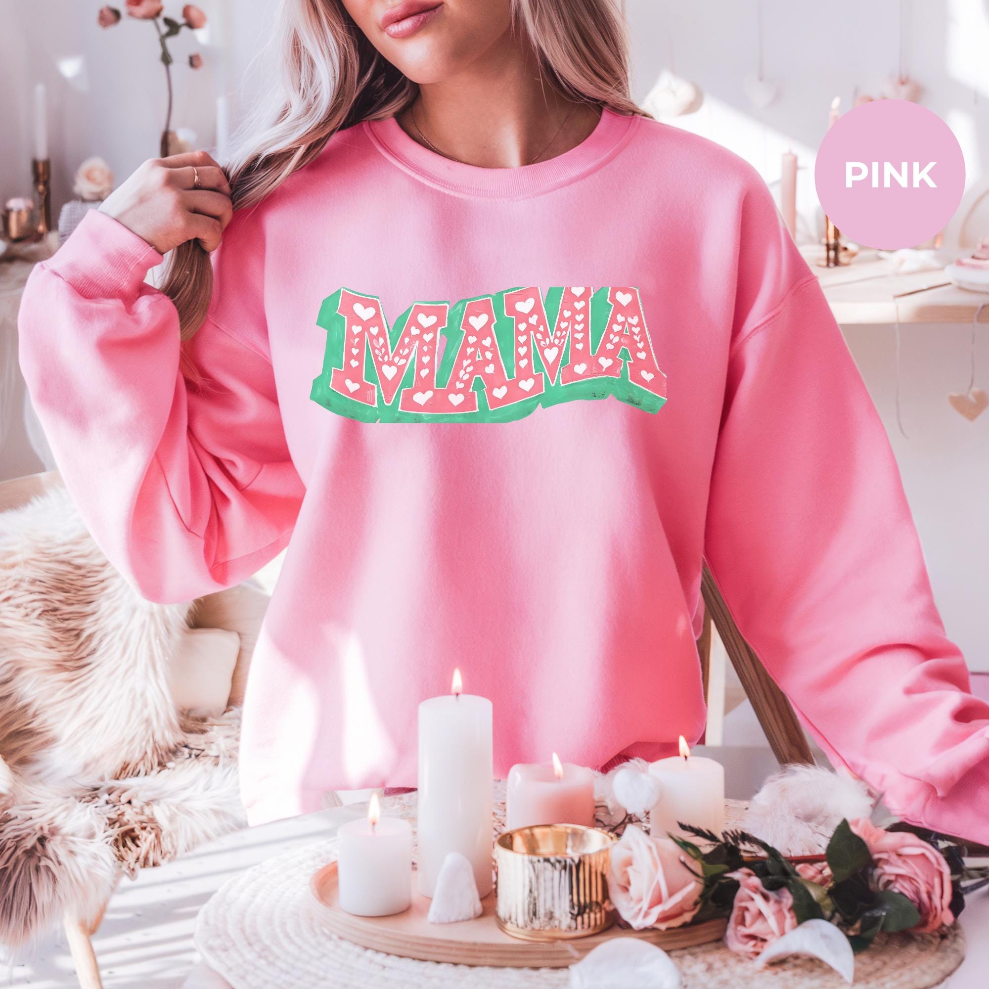 Mama Valentine Sweatshirt | Womens Valentines Day Sweatshirt | Heart Print | Valentines Day Mom Gift | Mama Shirt