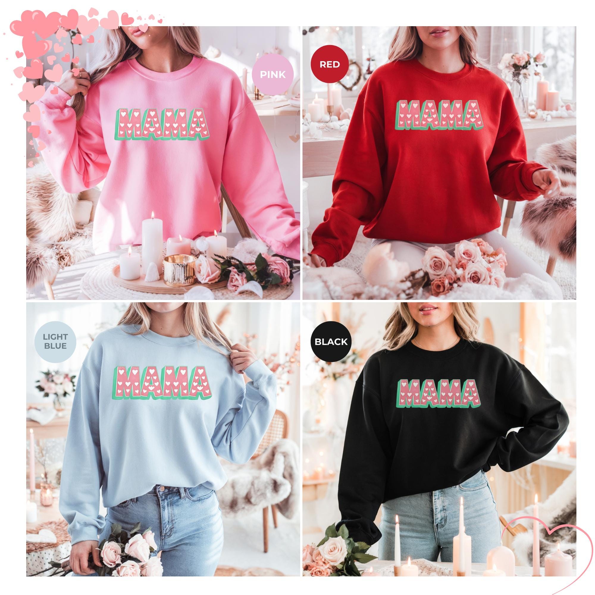 Mama Valentine Sweatshirt | Womens Valentines Day Sweatshirt | Mama Heart Sweatshirt | Valentines Day Mom Shirt