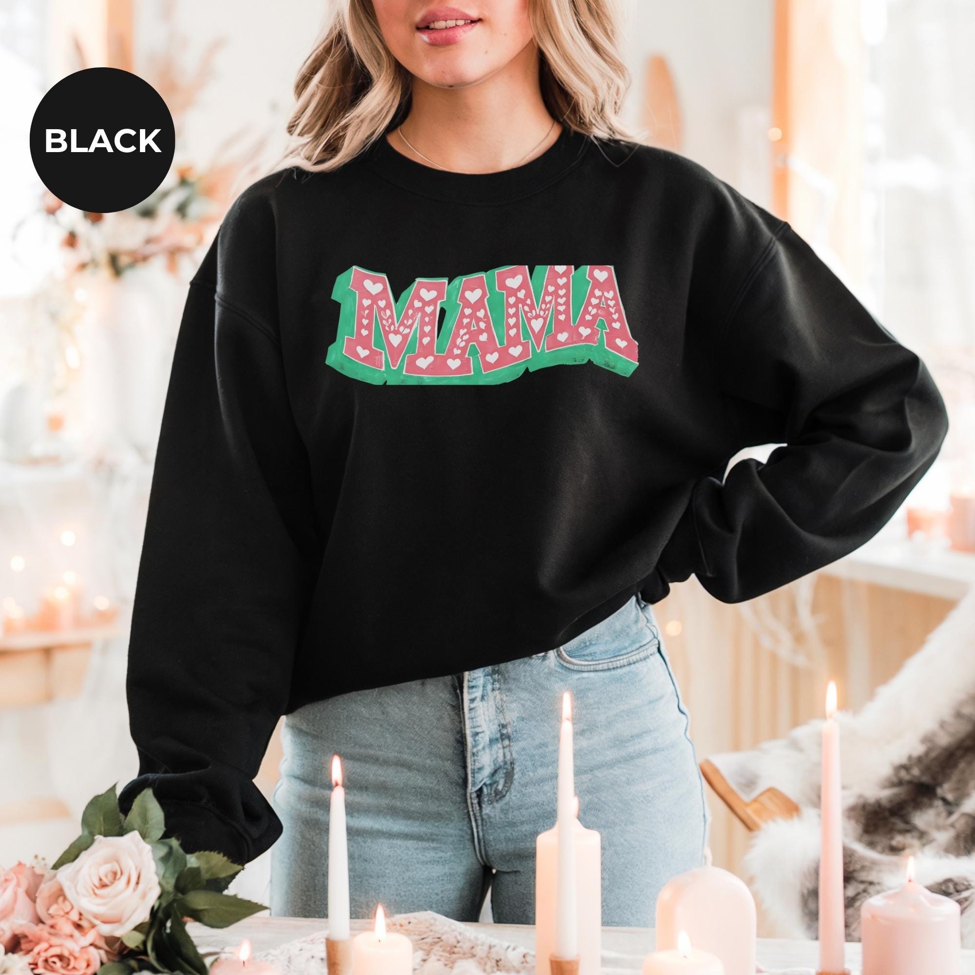 Mama Valentine Sweatshirt | Womens Valentines Day Sweatshirt | Heart Print | Valentines Day Mom Gift | Mama Shirt