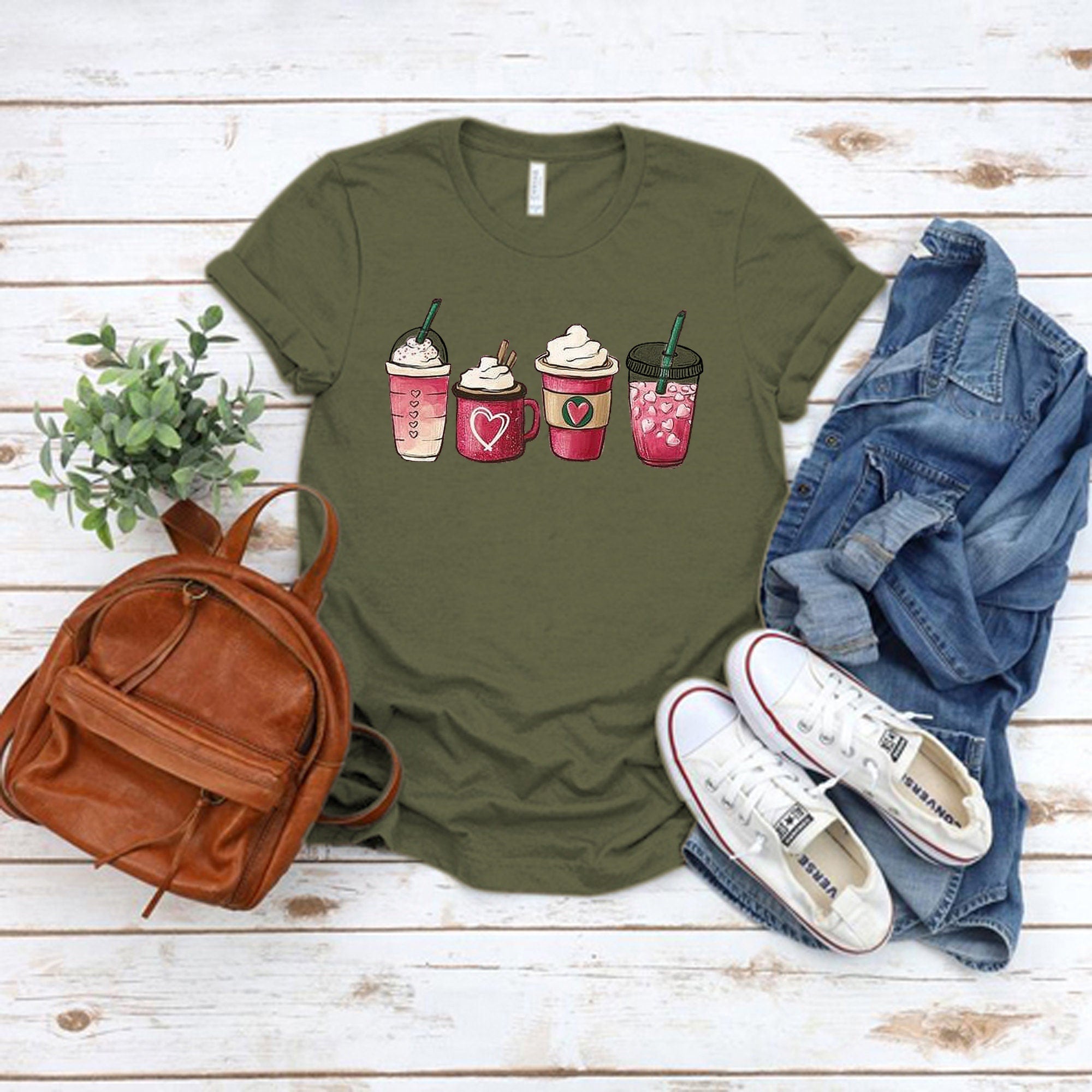 4 cups Tee Shirt | Short-Sleeve Unisex T-Shirt | Everyday Shirt For Her | Graphic Women Tees | Summer Outfit Shirt