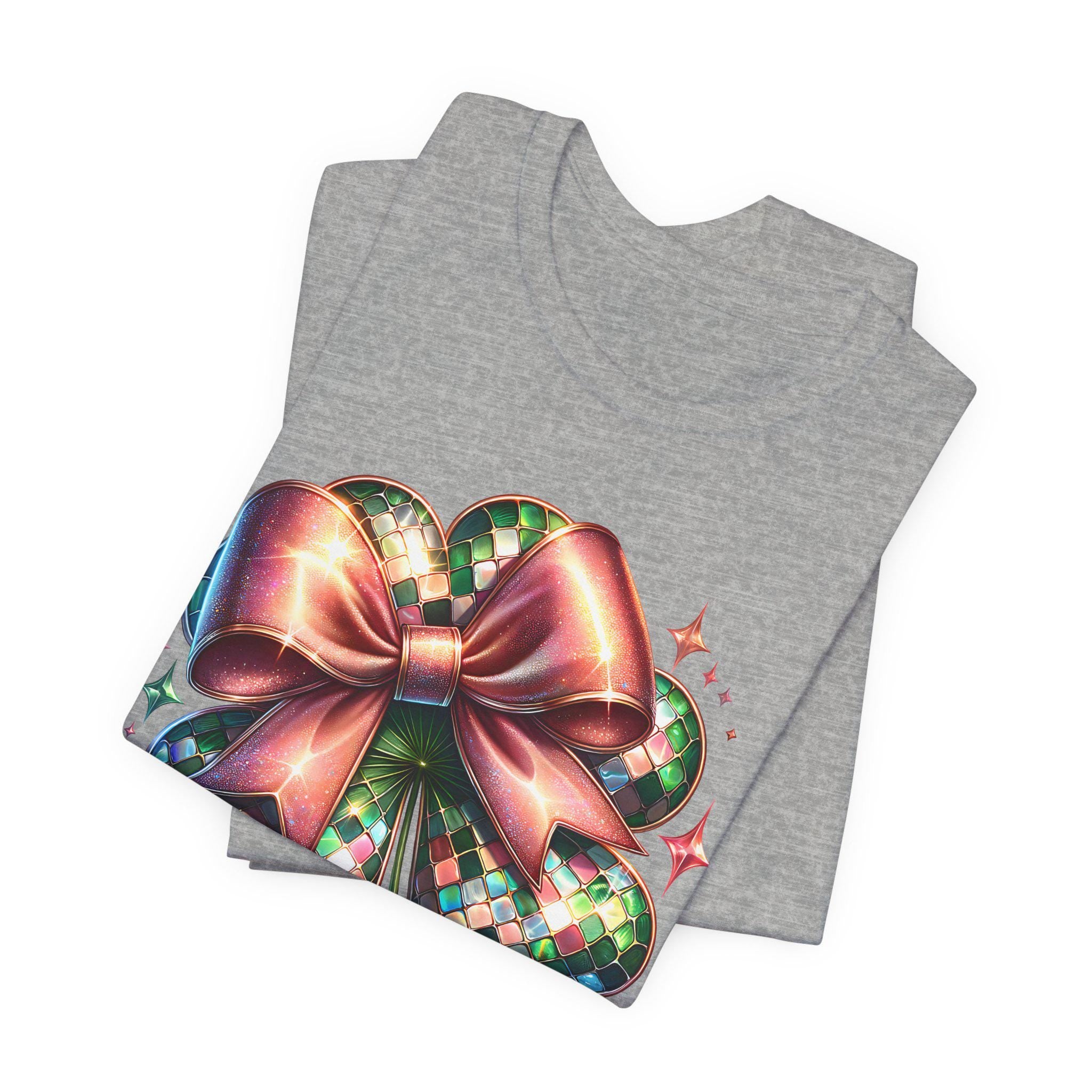 flower ribbon shirt - St patrick's Day Bow Coquette Day - Green Shirt - Irish Graphic Tee - Funny St. Patrick Day Shirt - Shamrock Shirt