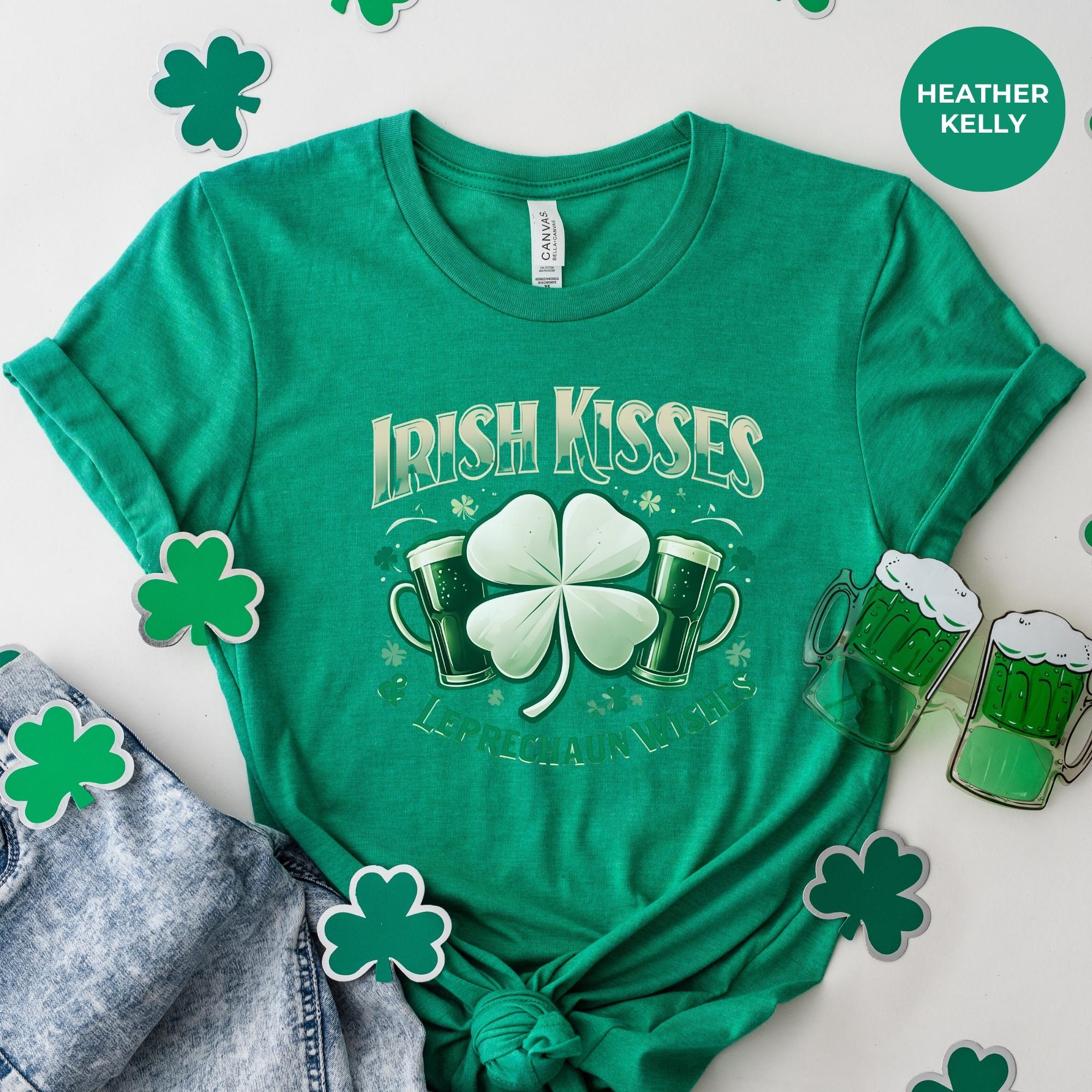 IRISH KISSESS SHIRT for Women | Festive St. Patrick's Day Top | St Patricks Day Shamrock Shirt | Ladies Saint Patrick's Day Shirt | clothing