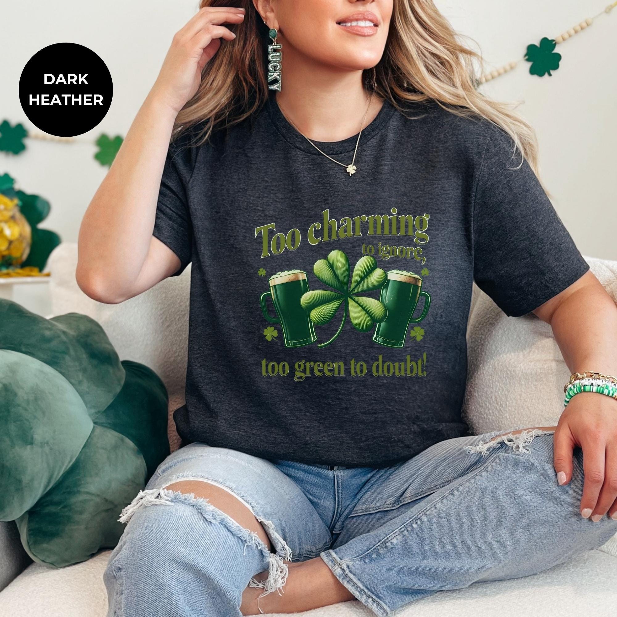 Too charming to ignore St Patricks Day Shirt | St. Patrick's Day Shirt | Saint Patrick's Shirt | Shamrock Gift | Clothing | tshirt