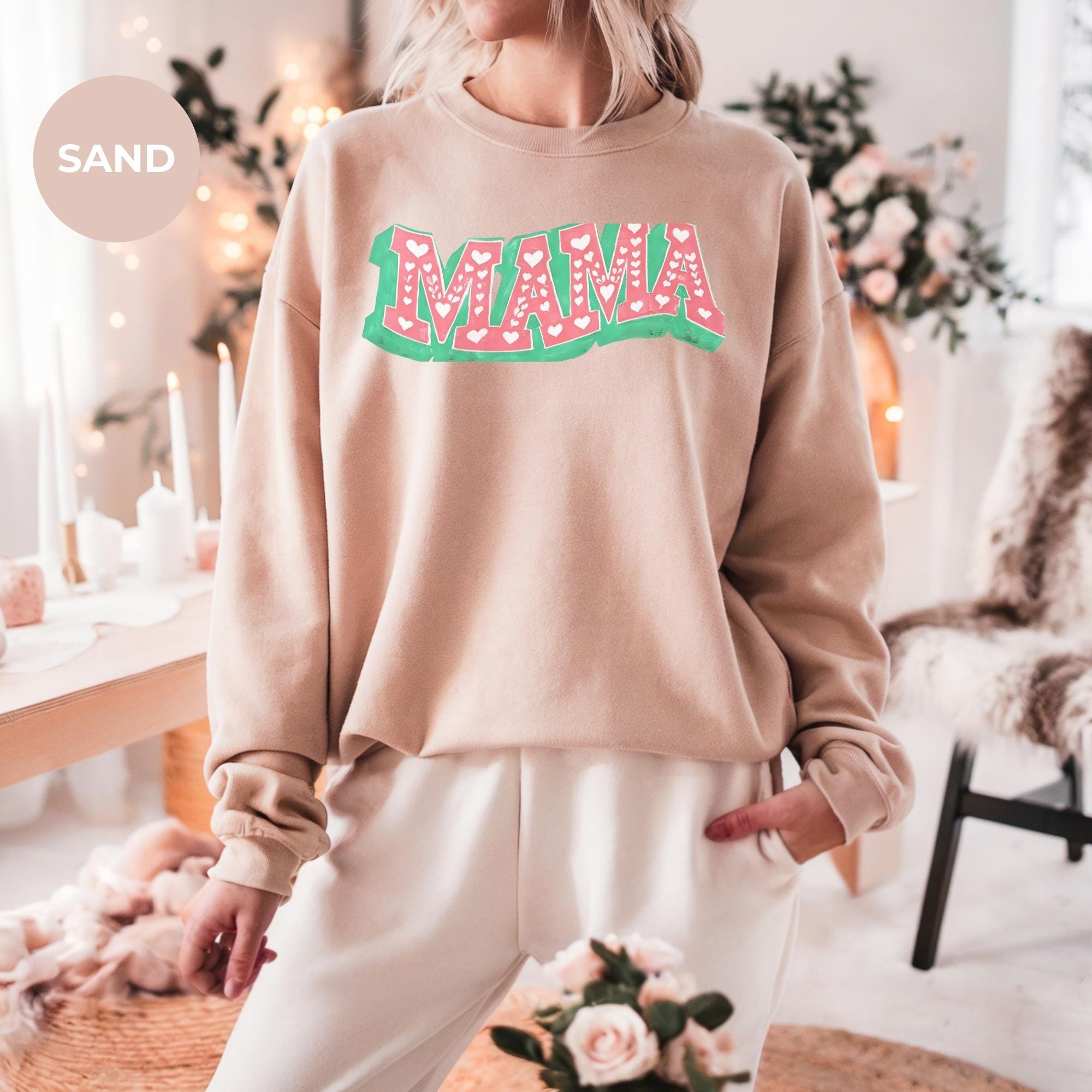 Mama Valentine Sweatshirt | Womens Valentines Day Sweatshirt | Heart Print | Valentines Day Mom Gift | Mama Shirt