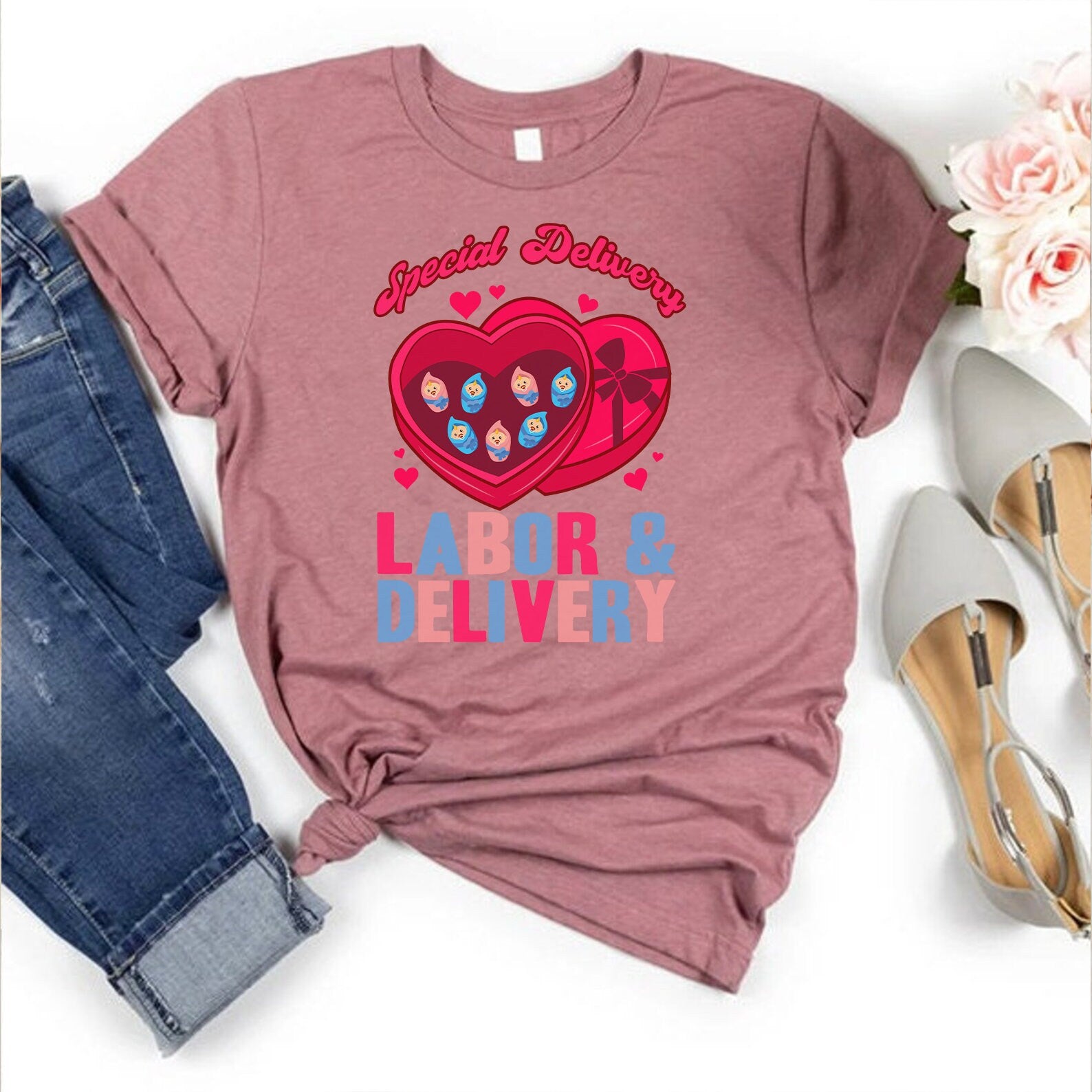 Nurse Valentine Shirt|  Labor and Delivery Nurse Valentines Shirt - Supper Soft Valentine Shirt for the Nurse in your life!