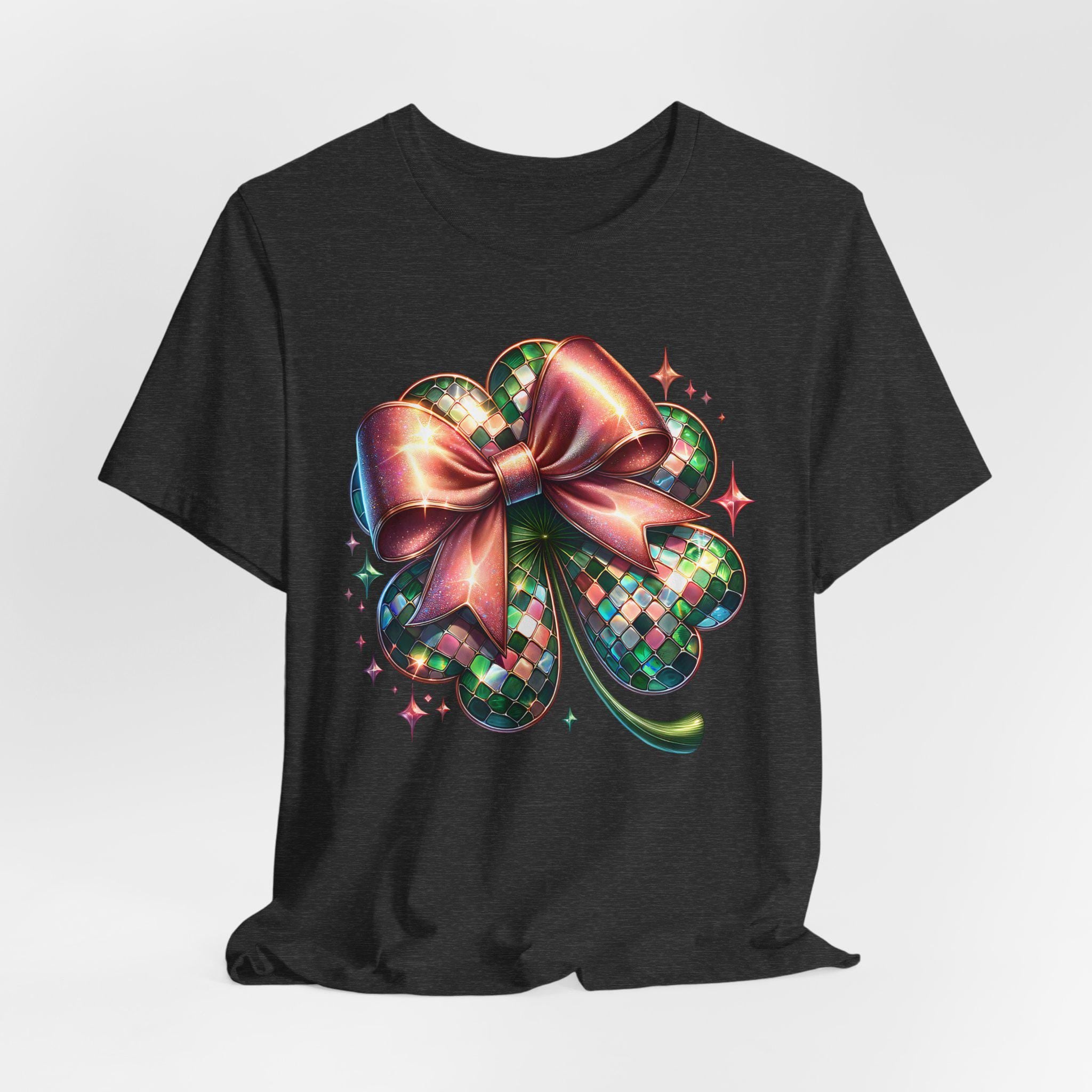 flower ribbon shirt - St patrick's Day Bow Coquette Day - Green Shirt - Irish Graphic Tee - Funny St. Patrick Day Shirt - Shamrock Shirt