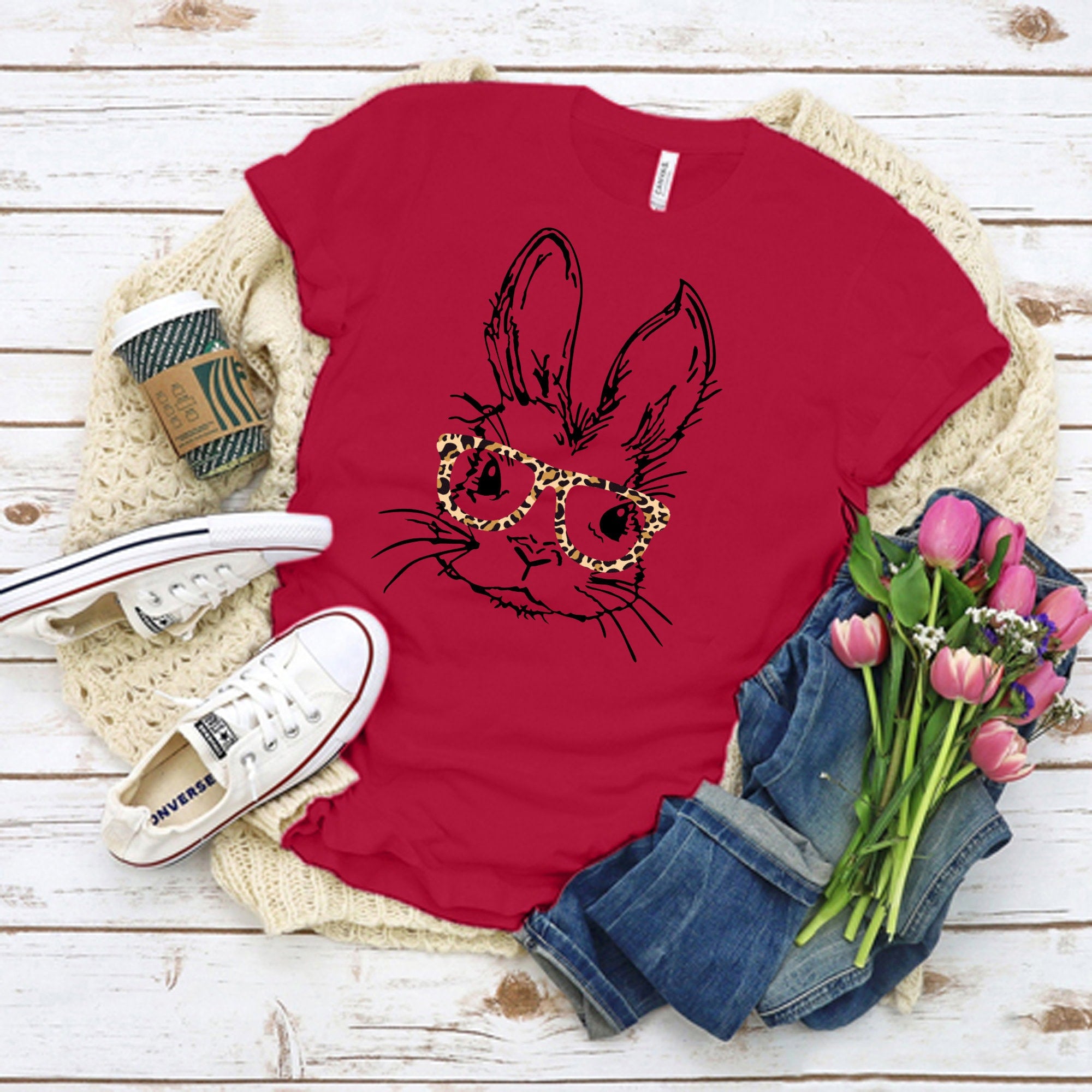 Bunny Head T-shirt | Short-Sleeve Unisex T-Shirt | Everyday Shirt For Her | Graphic Women Tees | Summer Outfit Shirt