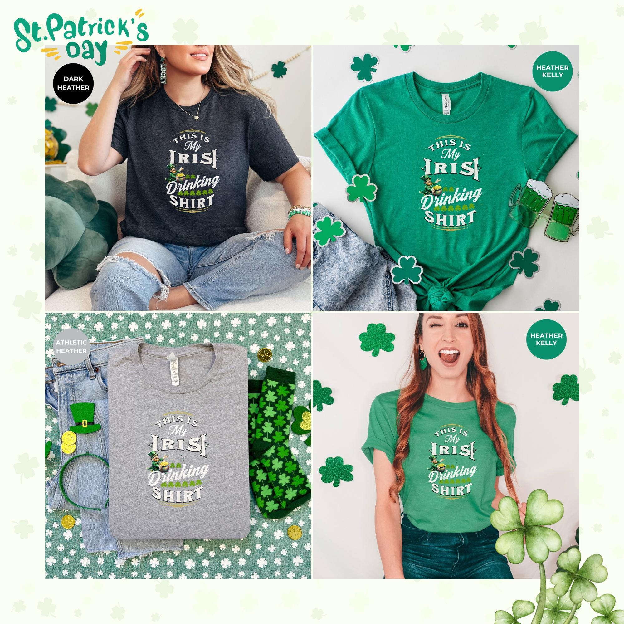 Drinking shirt for St. Patrick's Day | T-Shirt for Women | Green Shirt | Irish Tee | St. Patrick's Shirt | Shamrock Design | womens clothing