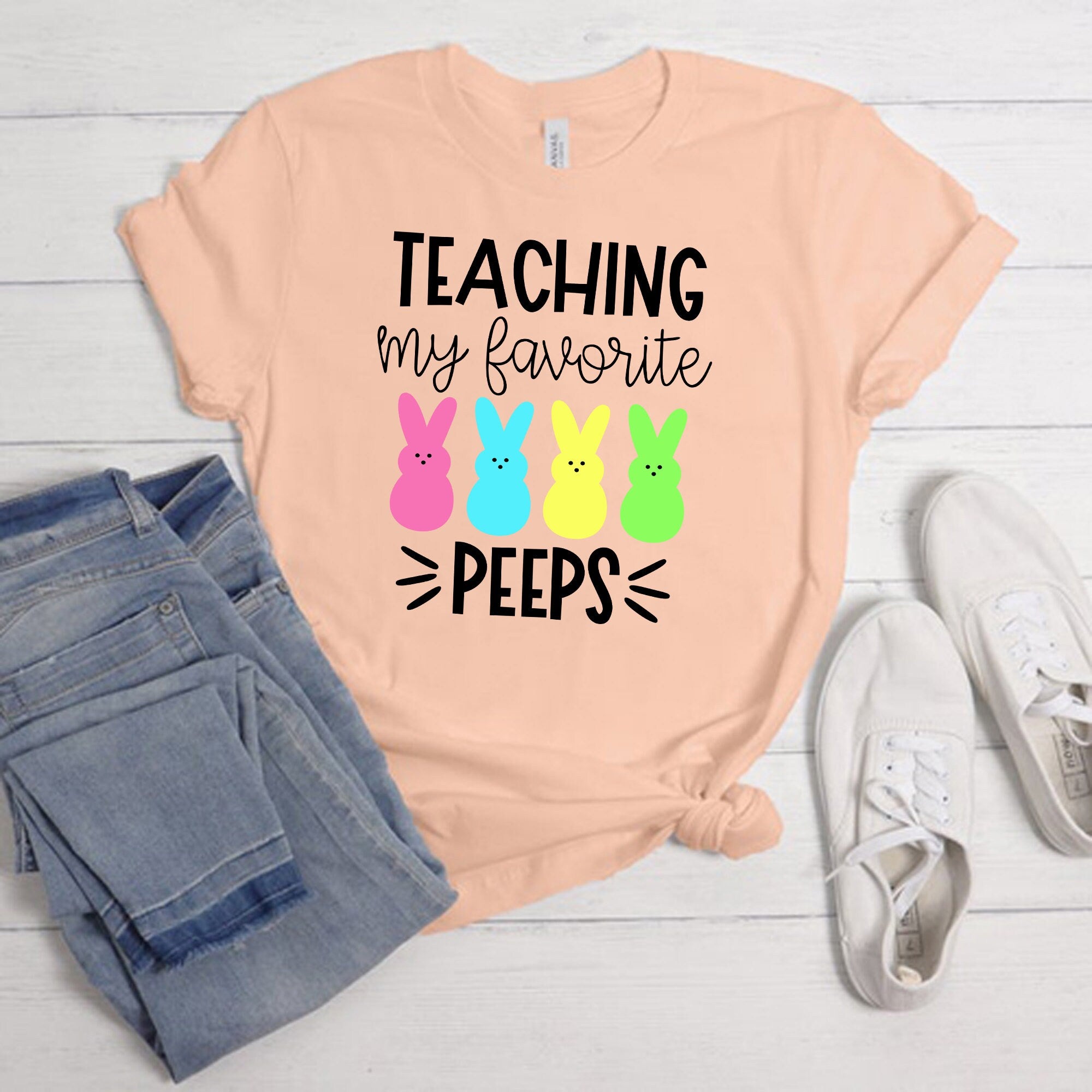 Teaching My Favorite Peeps T-shirt | Short-Sleeve Unisex T-Shirt | Everyday Shirt For Her | Graphic Women Tees | Summer Outfit Shirt