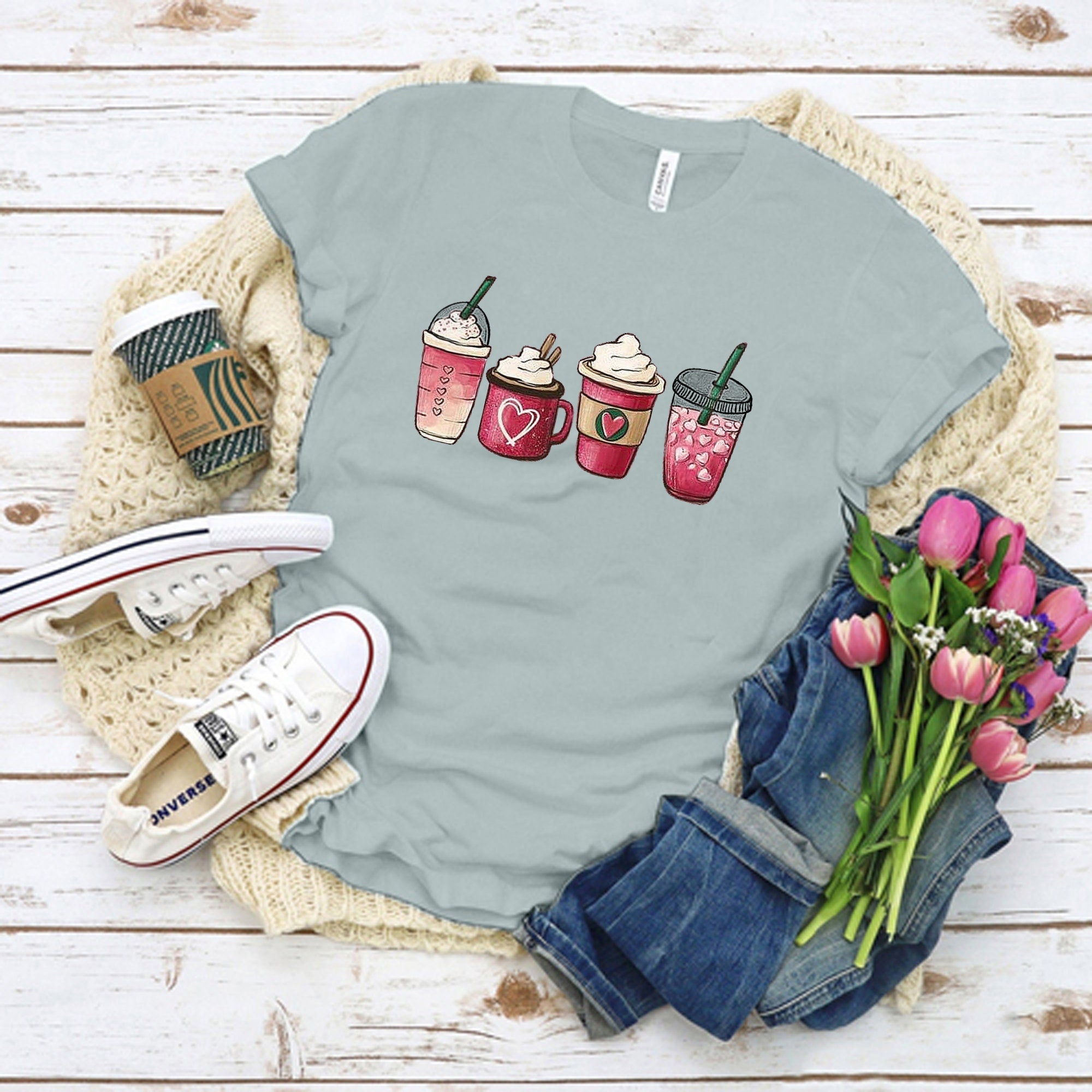 4 cups Tee Shirt | Short-Sleeve Unisex T-Shirt | Everyday Shirt For Her | Graphic Women Tees | Summer Outfit Shirt