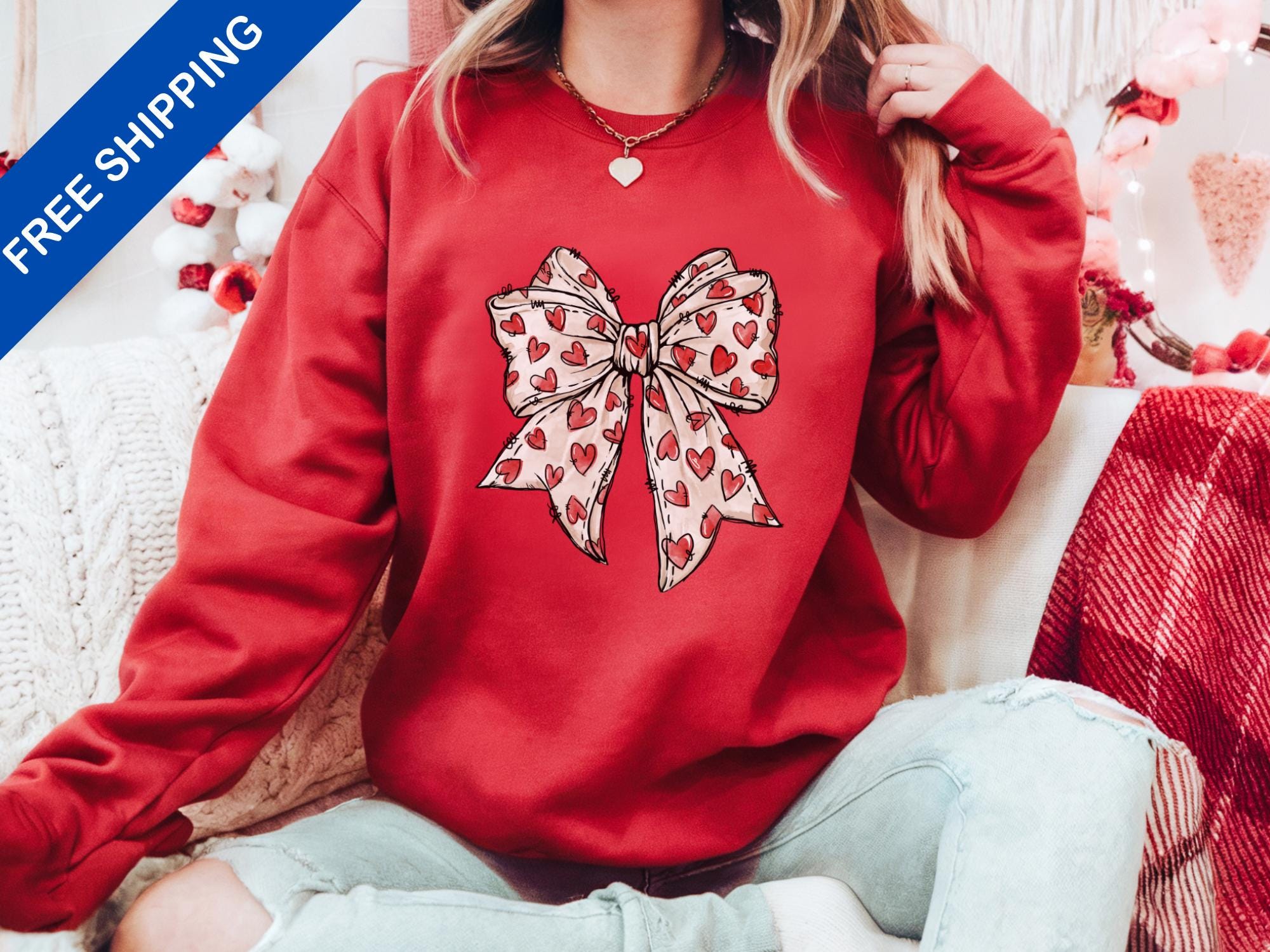 Valentines Day Sweatshirt | Cute & Comfy Valentine’s Gift | Romantic Heart Pullover | Couples Matching Sweatshirt