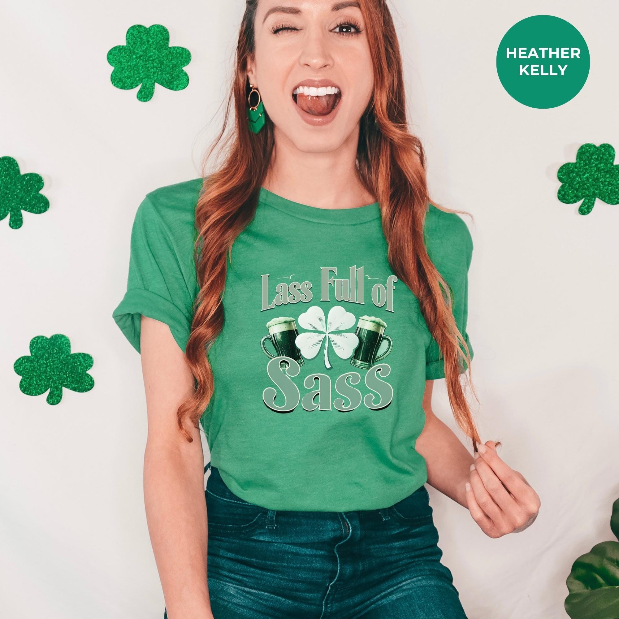 Lass Full of Sass design - Saint Patrick's Celebration Shirt | St. Patrick's Day Shirt | Shamrock Gift | St Patricks Day Tee | Festive Wear