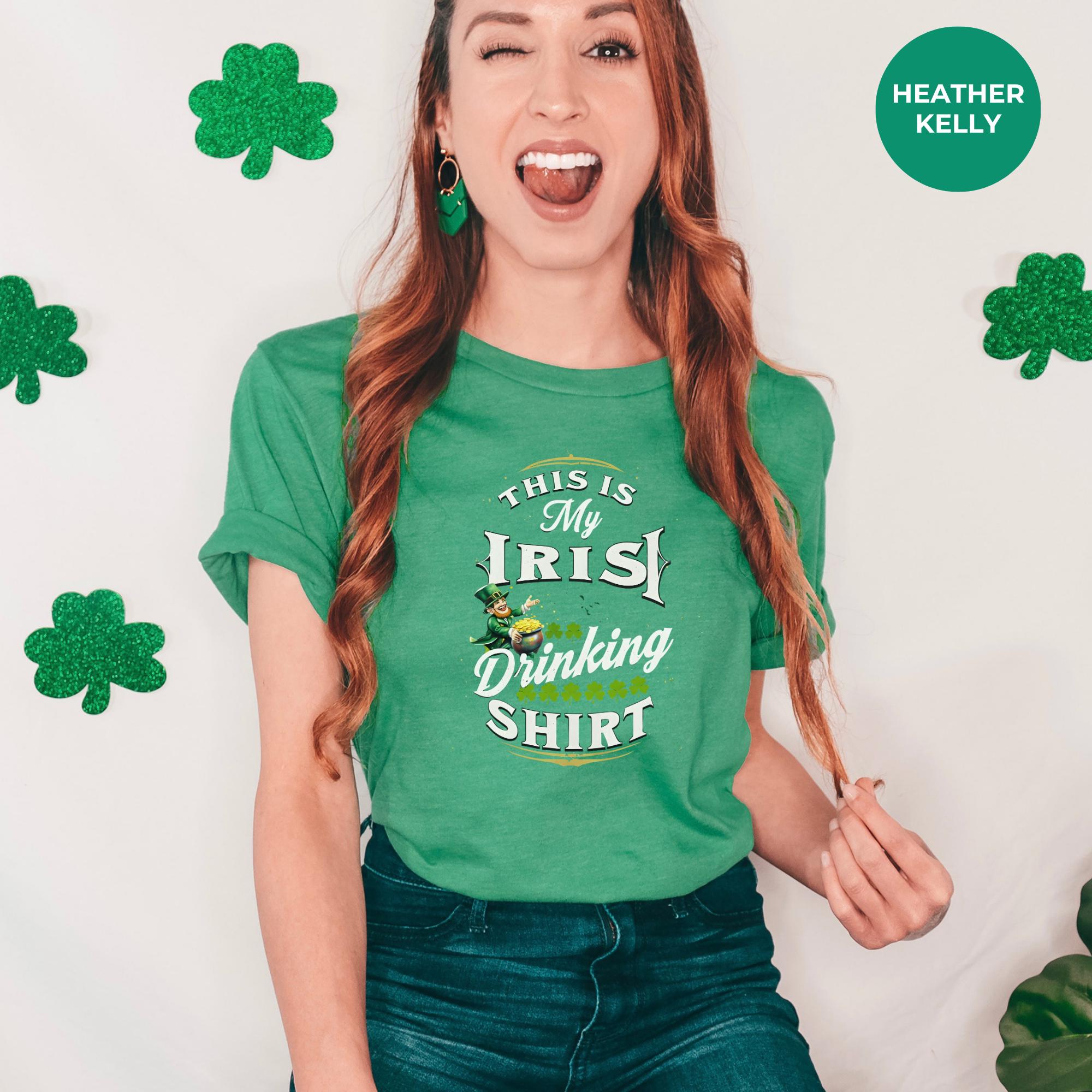 Drinking shirt for St. Patrick's Day | T-Shirt for Women | Green Shirt | Irish Tee | St. Patrick's Shirt | Shamrock Design | womens clothing