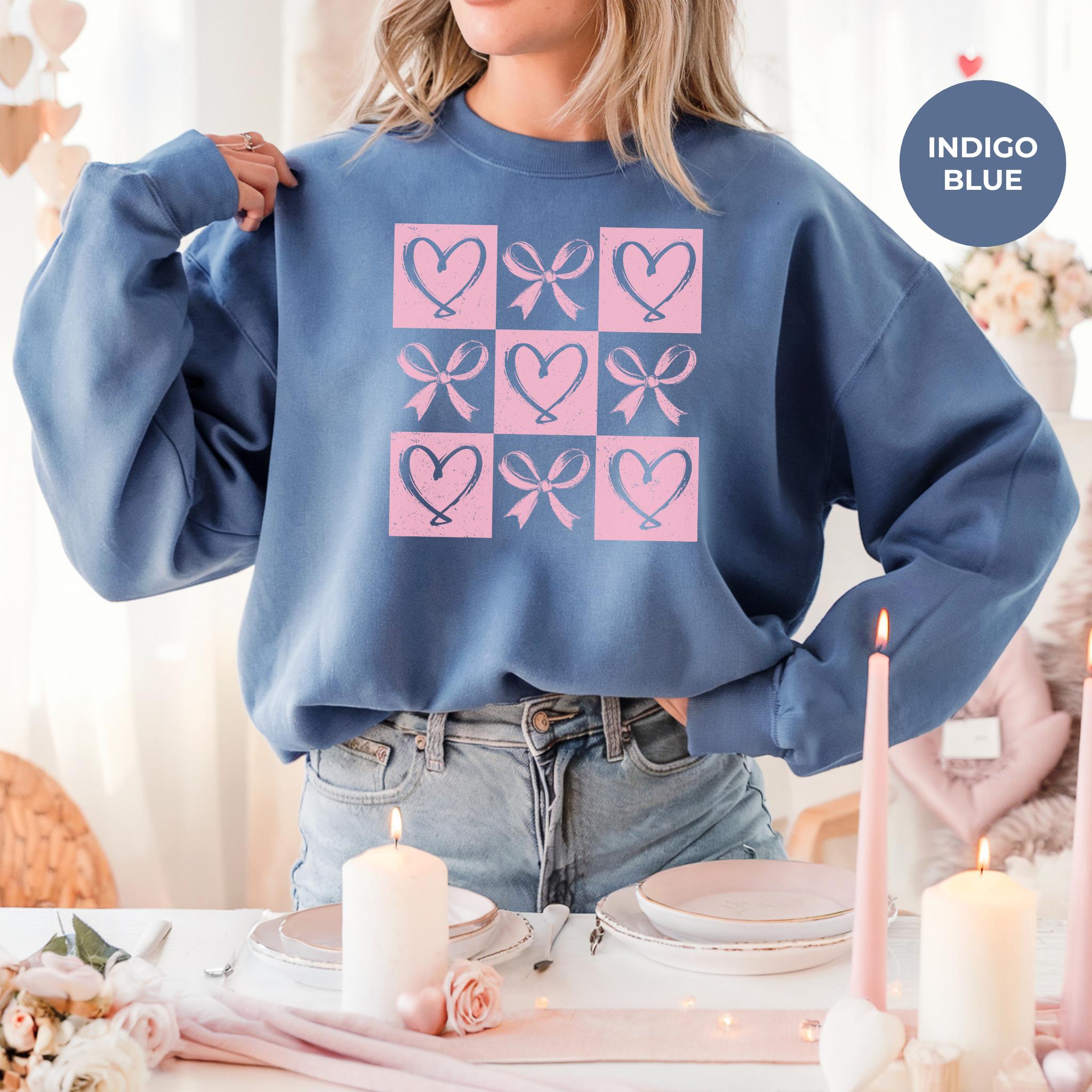 Valentines Day Hearts Sweatshirt, Womens Valentines Shirt, Love Heart Jumper, Valentine Gift, Gift For Her