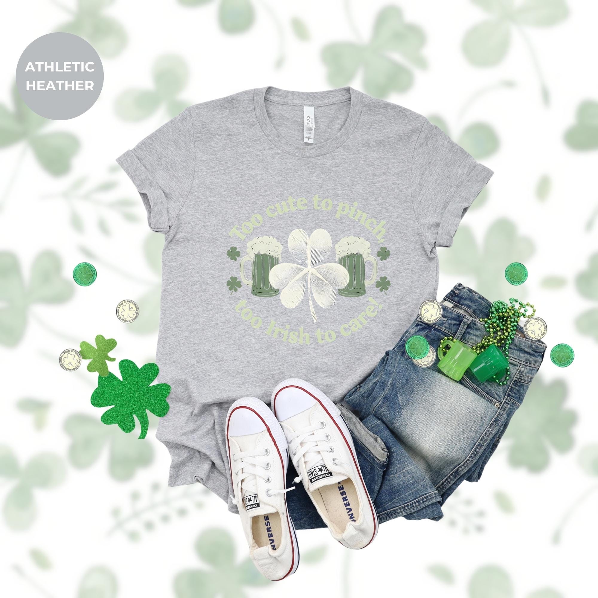 Too cute to pinch Saint Patrick's Shirt | Irish T-Shirt | Green St. Patrick's Day Shirt | Women's Irish Shirt | gift for mom | Holiday Gift