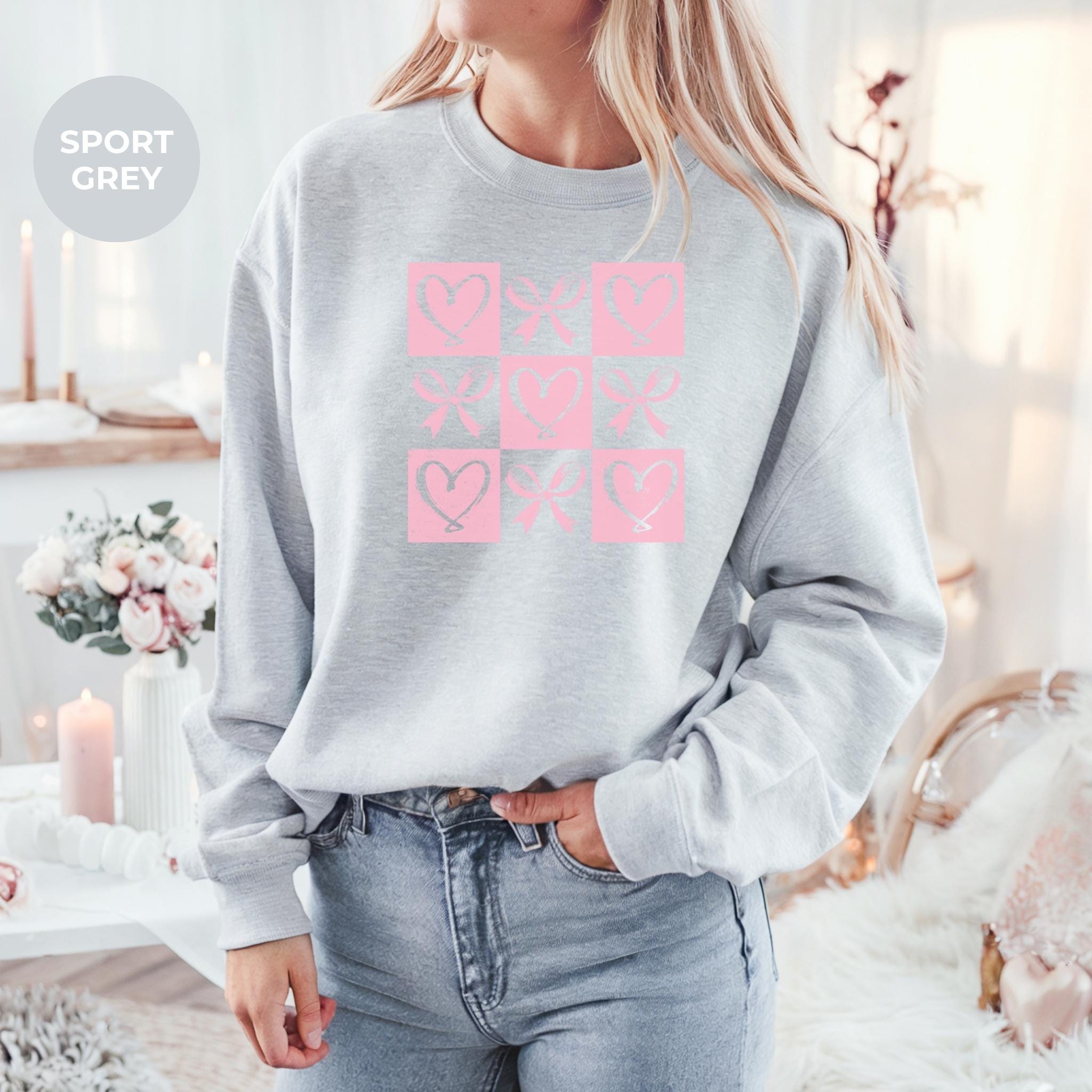 Valentines Day Hearts Sweatshirt, Womens Valentines Shirt, Love Heart Jumper, Valentine Gift, Gift For Her