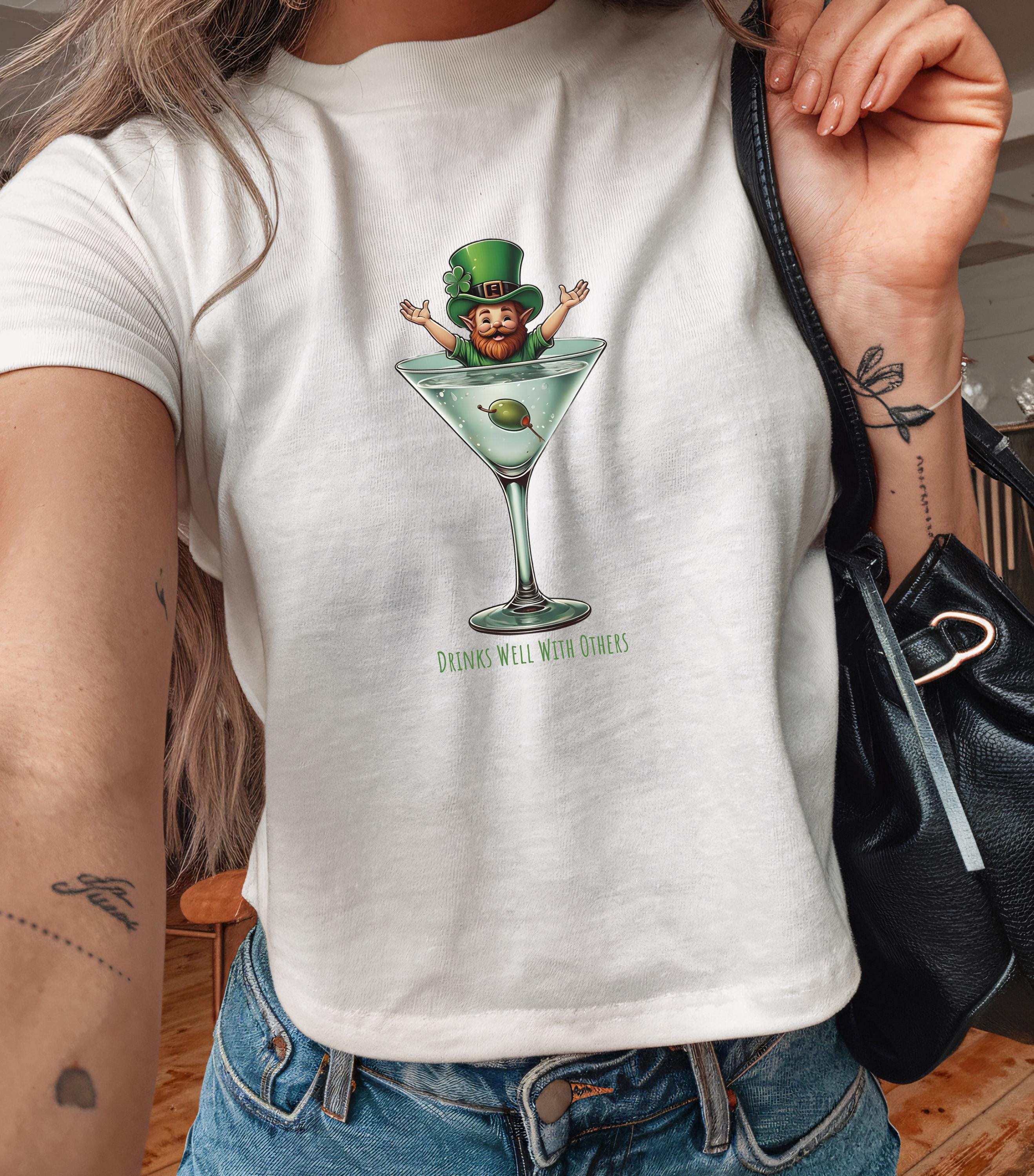 Drink well with others St. Patricks Day Baby Tee, Funny Irish Gift, Women's Trendy Top, Spring Celebration, st patrick day clothing