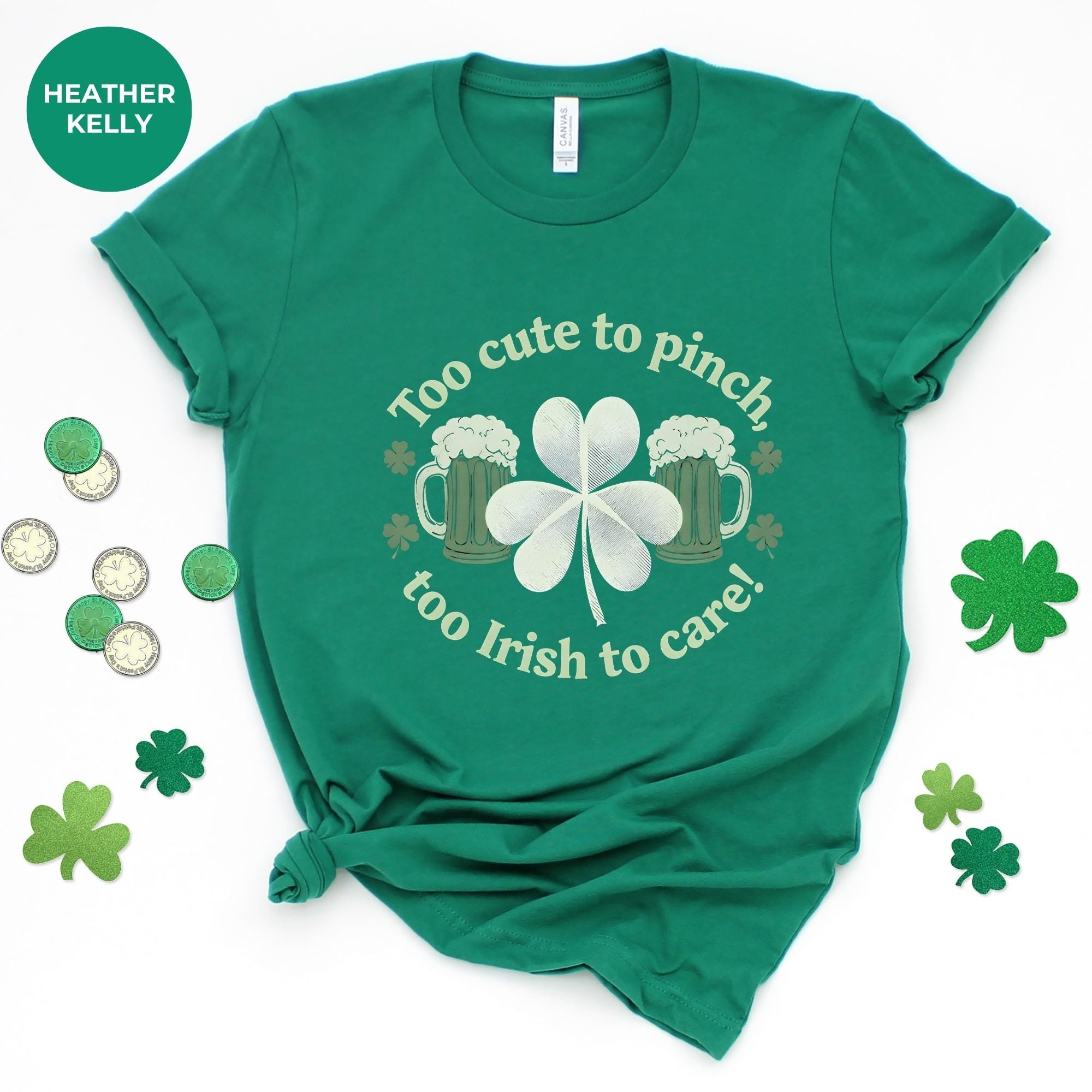 Too cute to pinch Saint Patrick's Shirt | Irish T-Shirt | Green St. Patrick's Day Shirt | Women's Irish Shirt | gift for mom | Holiday Gift