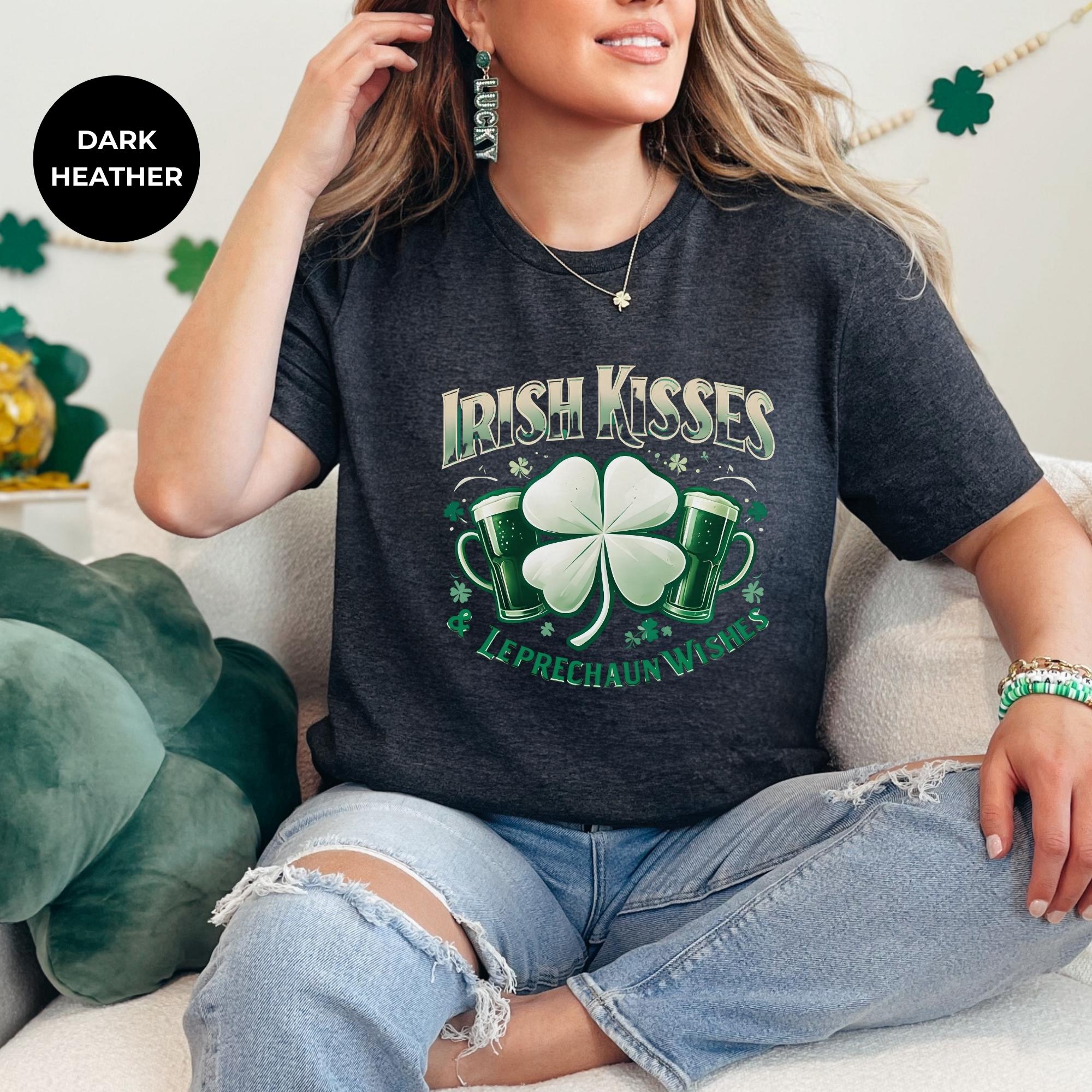 IRISH KISSESS SHIRT for Women | Festive St. Patrick's Day Top | St Patricks Day Shamrock Shirt | Ladies Saint Patrick's Day Shirt | clothing