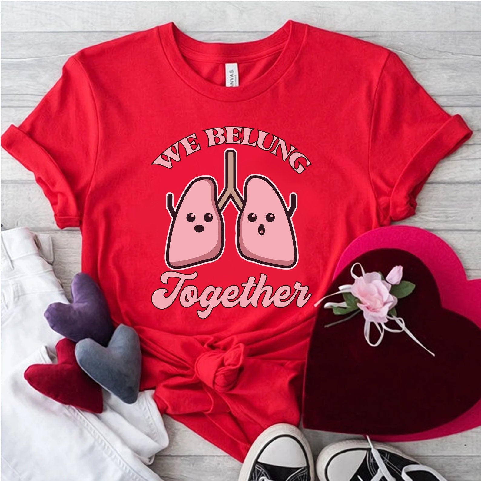 Nurse Valentines Shirt | We Belung Together T-shirt | Respiratory Rt Lung Shirt - Supper Soft Valentine Shirt for the Nurse in your life!