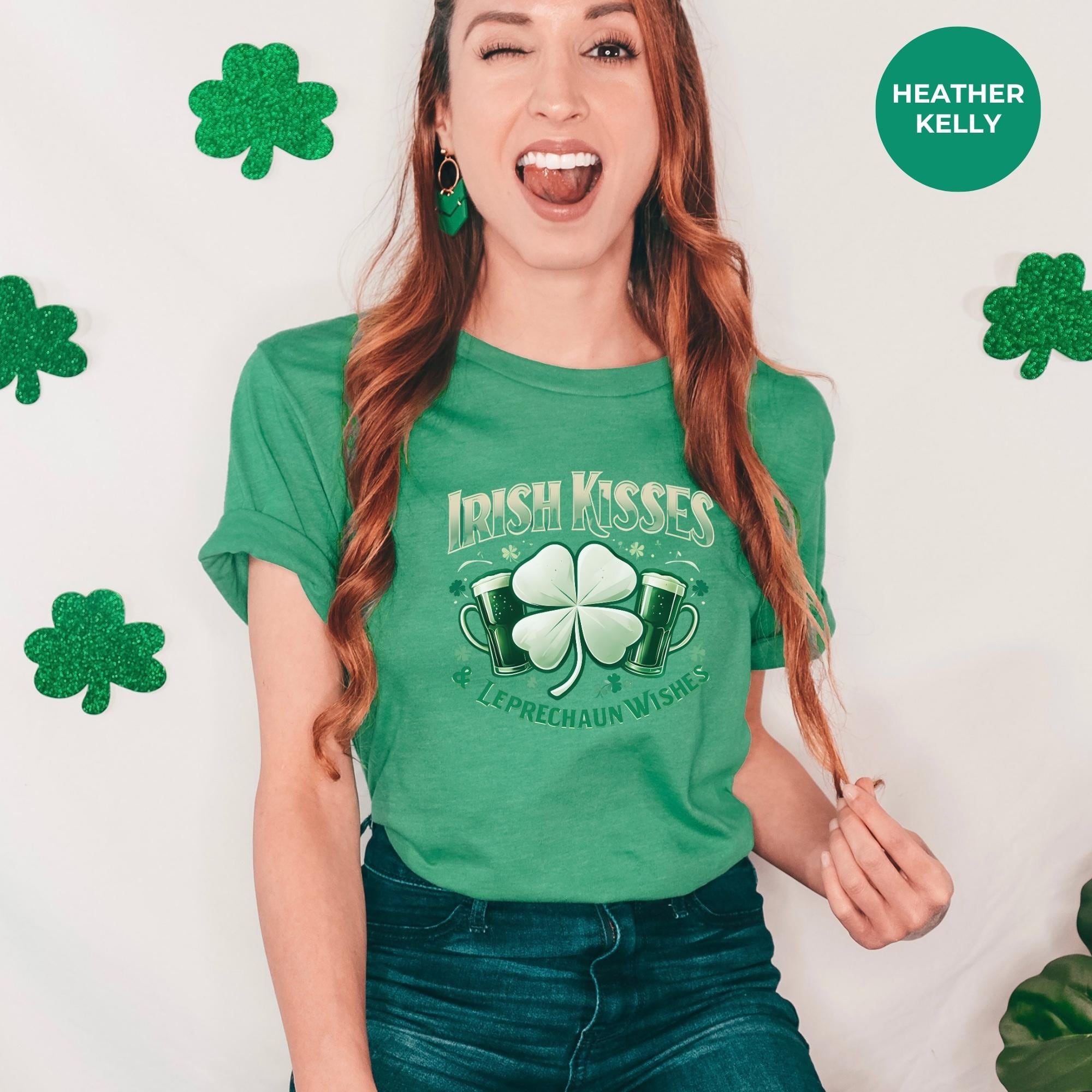 IRISH KISSESS SHIRT for Women | Festive St. Patrick's Day Top | St Patricks Day Shamrock Shirt | Ladies Saint Patrick's Day Shirt | clothing