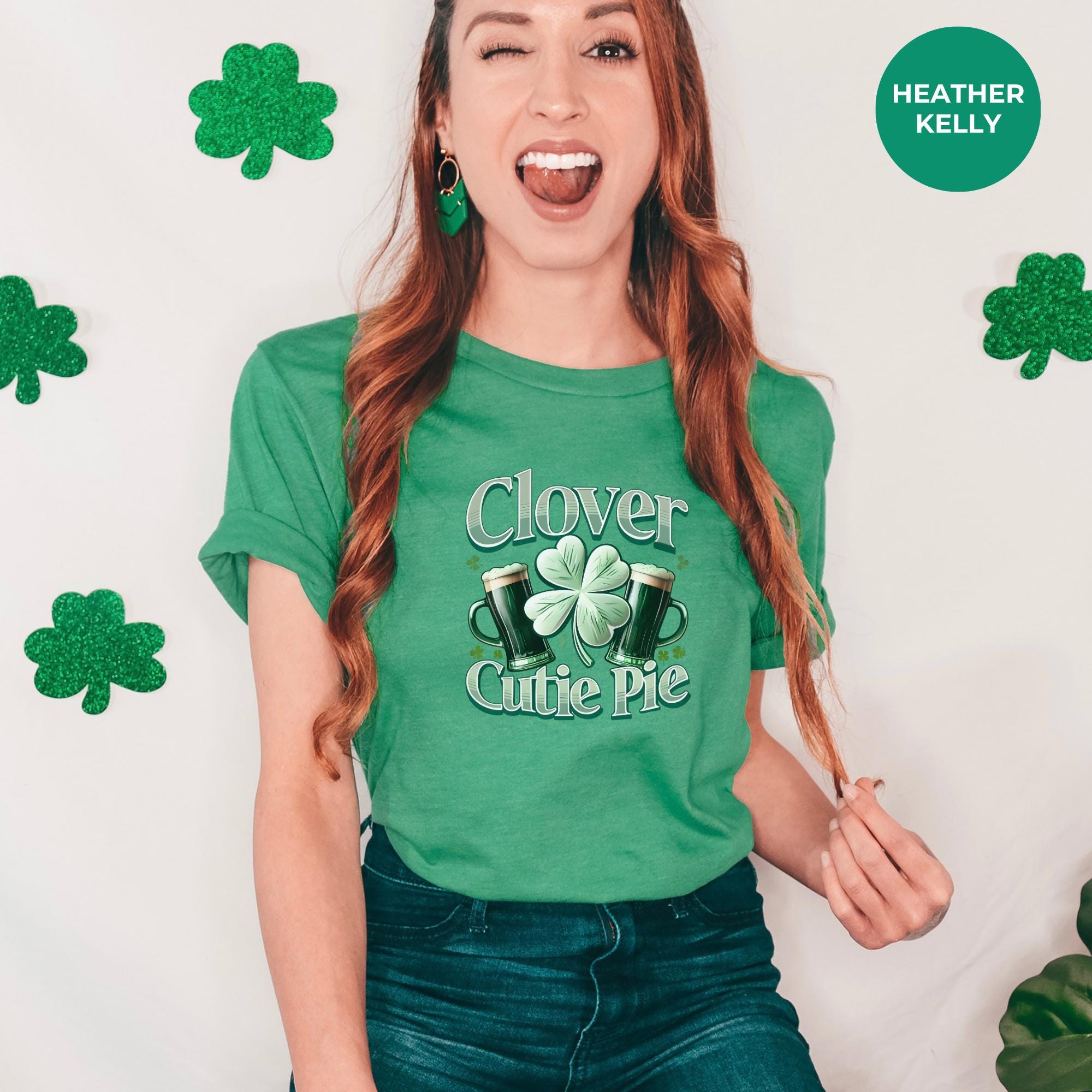 Clover Cutie Pie St. Patrick's Day Shirt | St Patricks Day Celebration | Gift Shirt | Saint Patrick's Day Tee | Lucky Shirt, tshirt mockup