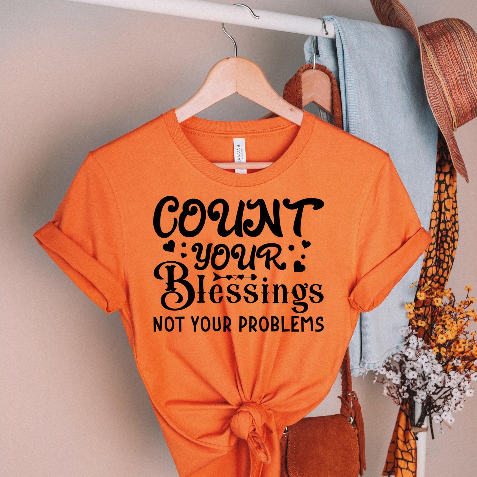 Count Your Blessings T-Shirts | Blessed Mom Shirt | Kindness Inspirational Tops | Blessed T Shirt | Religious Shirt | Womens Graphic Tee