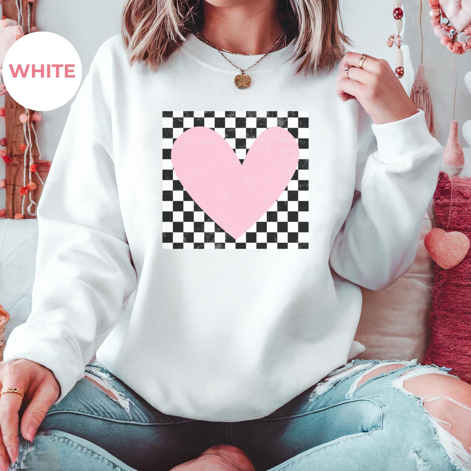 Valentine Sweatshirt for Women – Romantic Heart Pullover – Cute Cozy Gift for Her