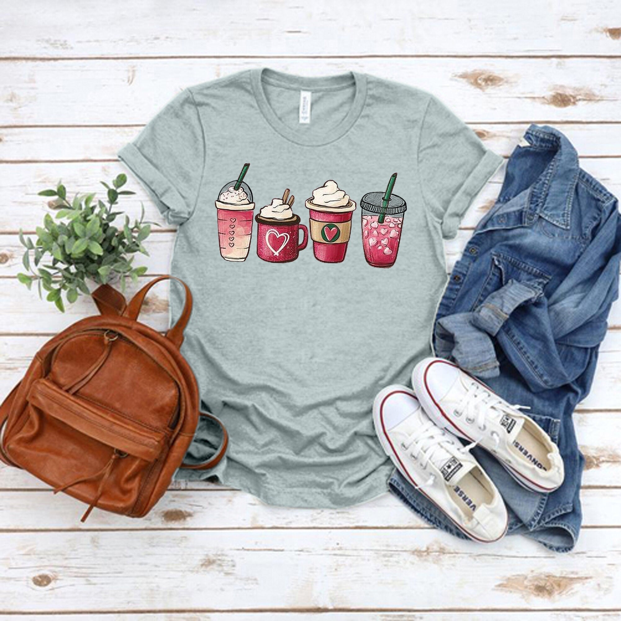 4 cups Tee Shirt | Short-Sleeve Unisex T-Shirt | Everyday Shirt For Her | Graphic Women Tees | Summer Outfit Shirt