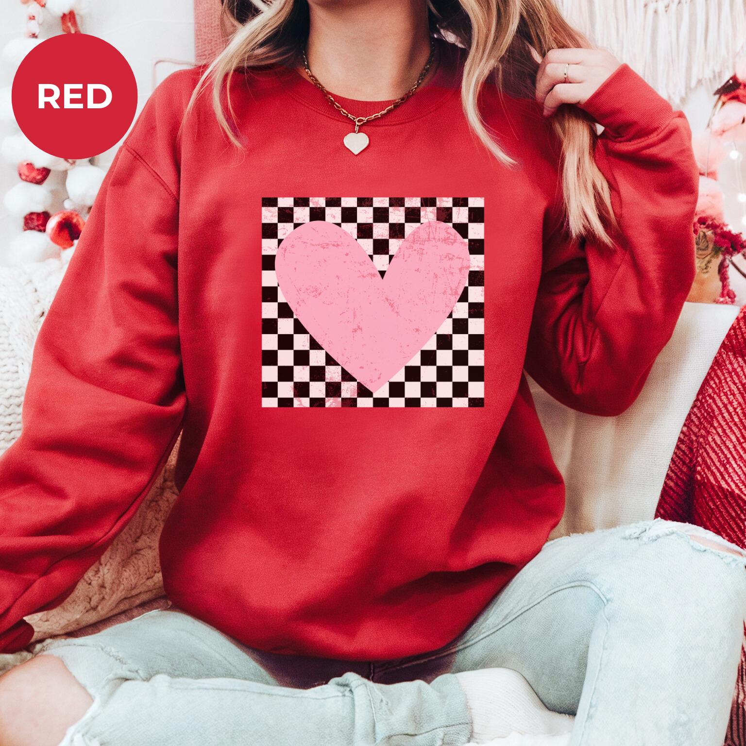 Valentine Sweatshirt for Women – Romantic Heart Pullover – Cute Cozy Gift for Her