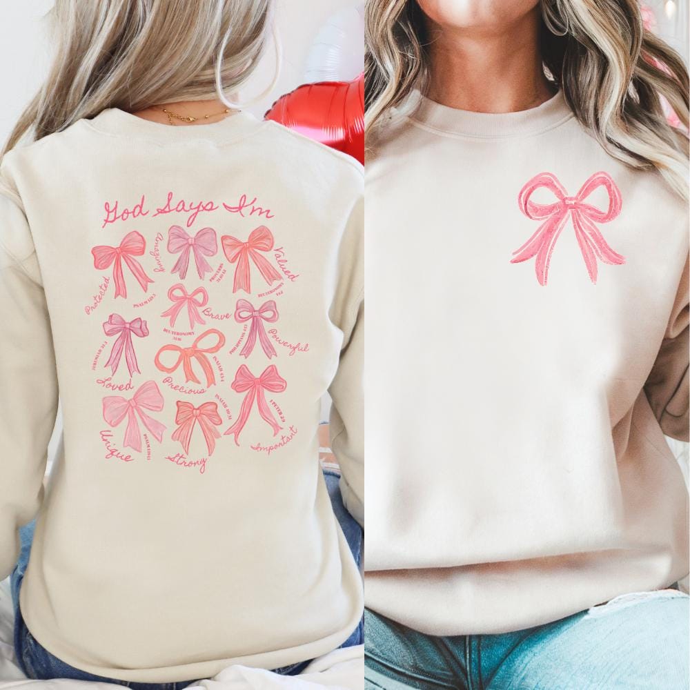 Coquette Bow Sweatshirt for Women | Feminine Cottagecore Aesthetic | Soft & Stylish Pullover with Bow Design