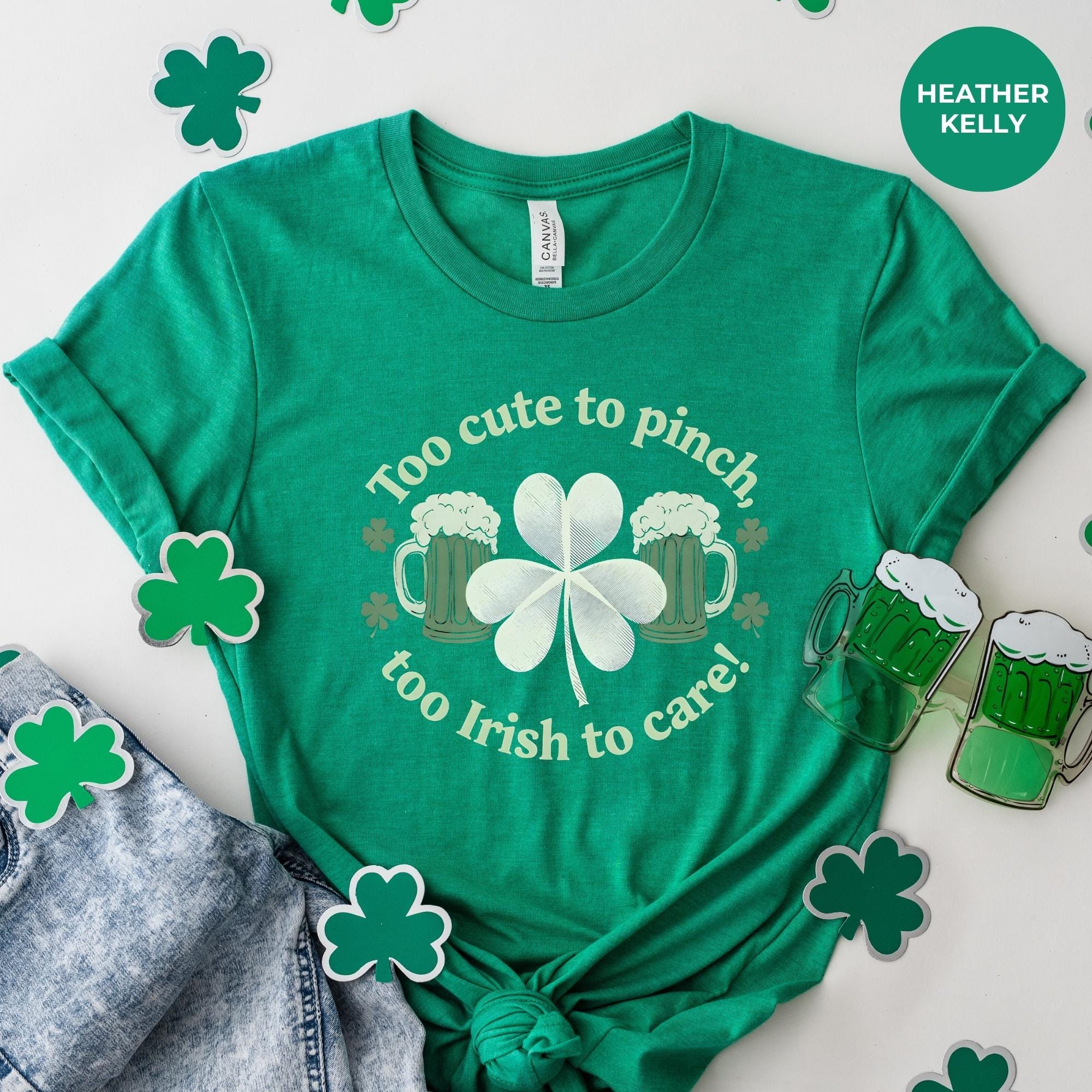 Too cute to pinch Saint Patrick's Shirt | Irish T-Shirt | Green St. Patrick's Day Shirt | Women's Irish Shirt | gift for mom | Holiday Gift