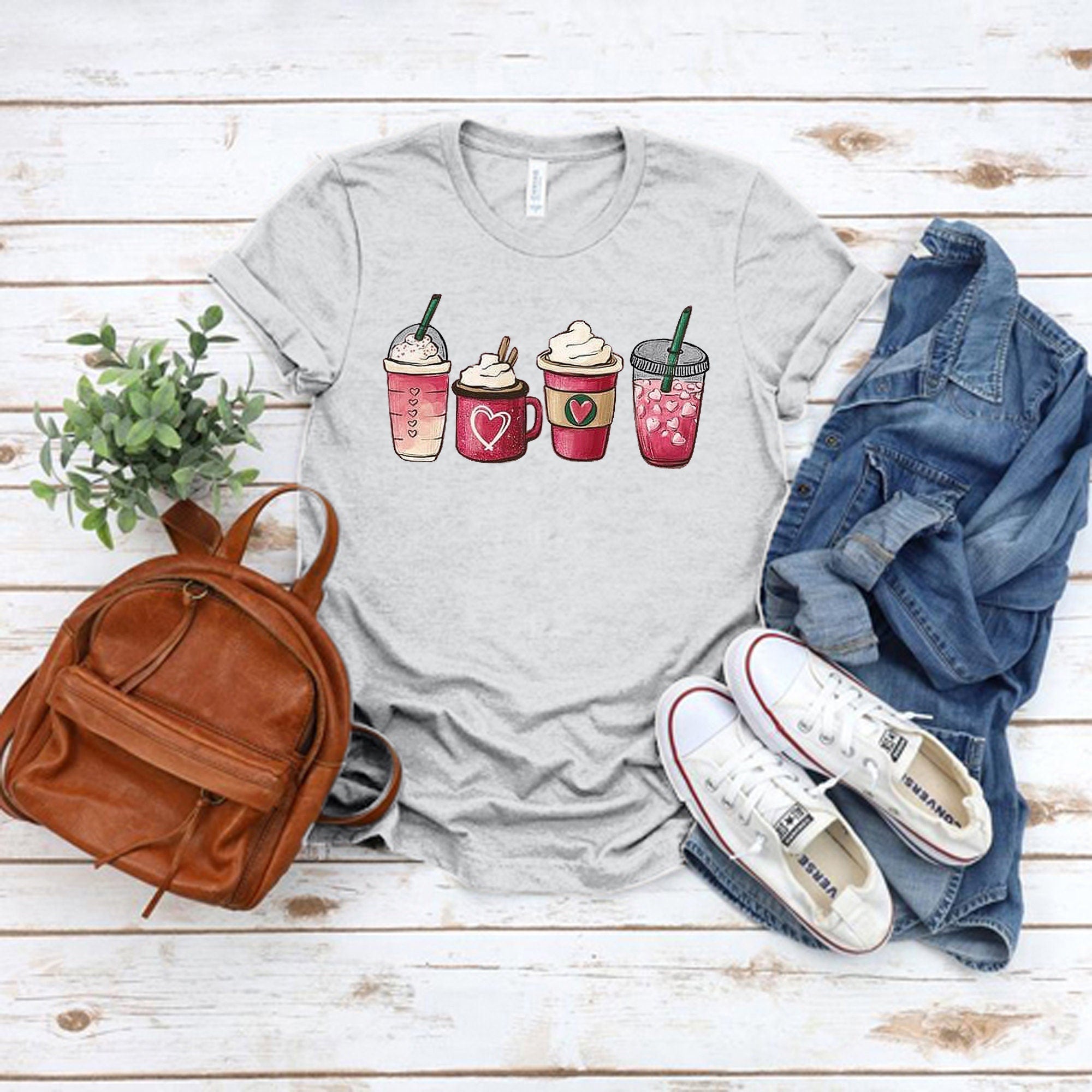 4 cups Tee Shirt | Short-Sleeve Unisex T-Shirt | Everyday Shirt For Her | Graphic Women Tees | Summer Outfit Shirt