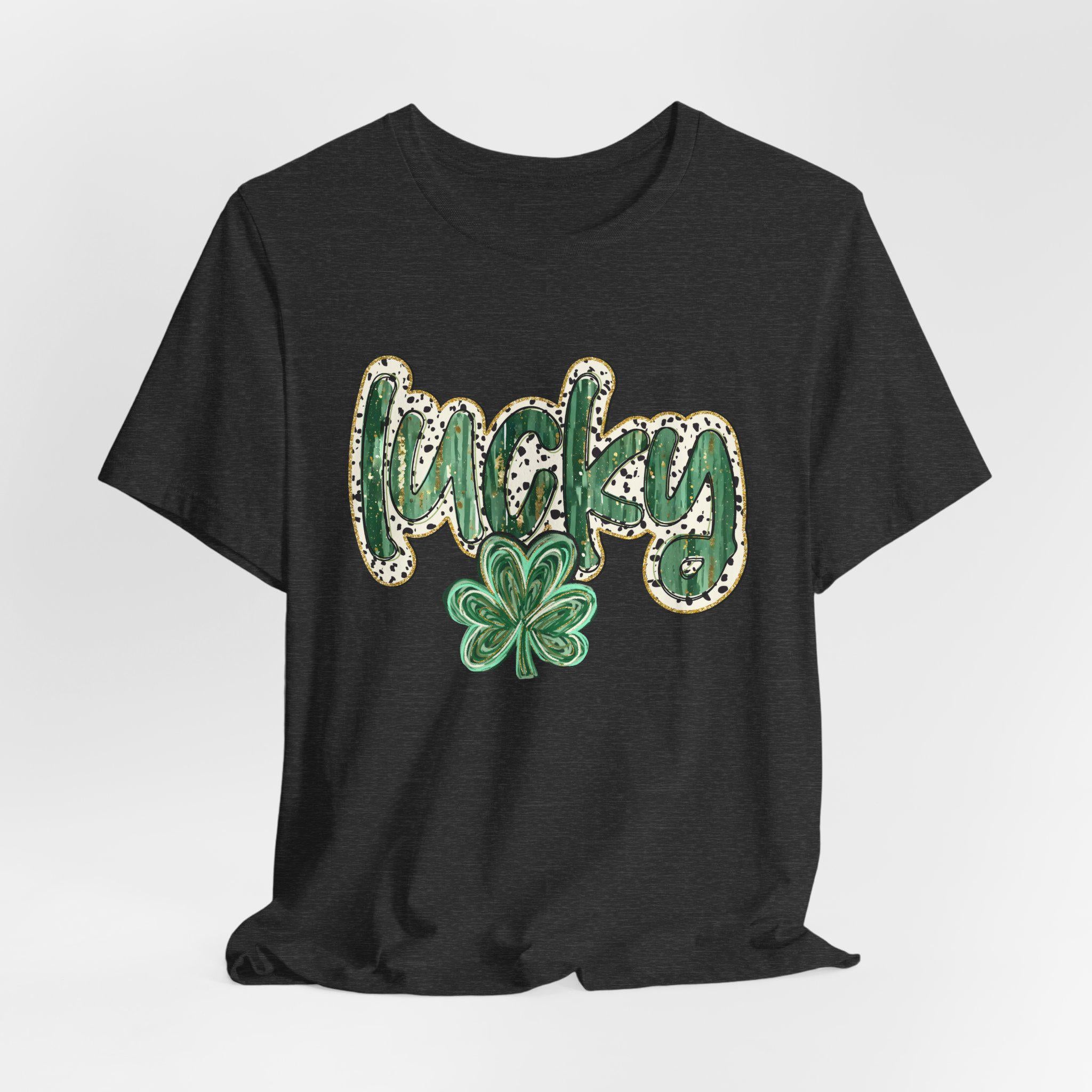 Lucky Tshirt design - Irish Graphic Tee - St Patrick Day Shirt - Shamrock Shirt - Funny St Patricks Day Shirt - Green Shirt for Women