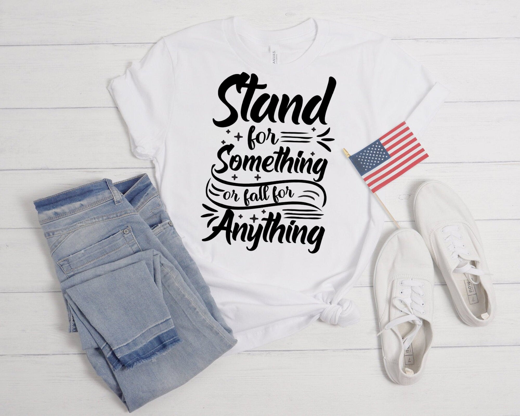 Stand For Something Or Fall For Anything T-Shirts | Religion Shirt | Cute Fall Shirts | Positive Message Shirt | Relaxed Tees | Teacher Tee