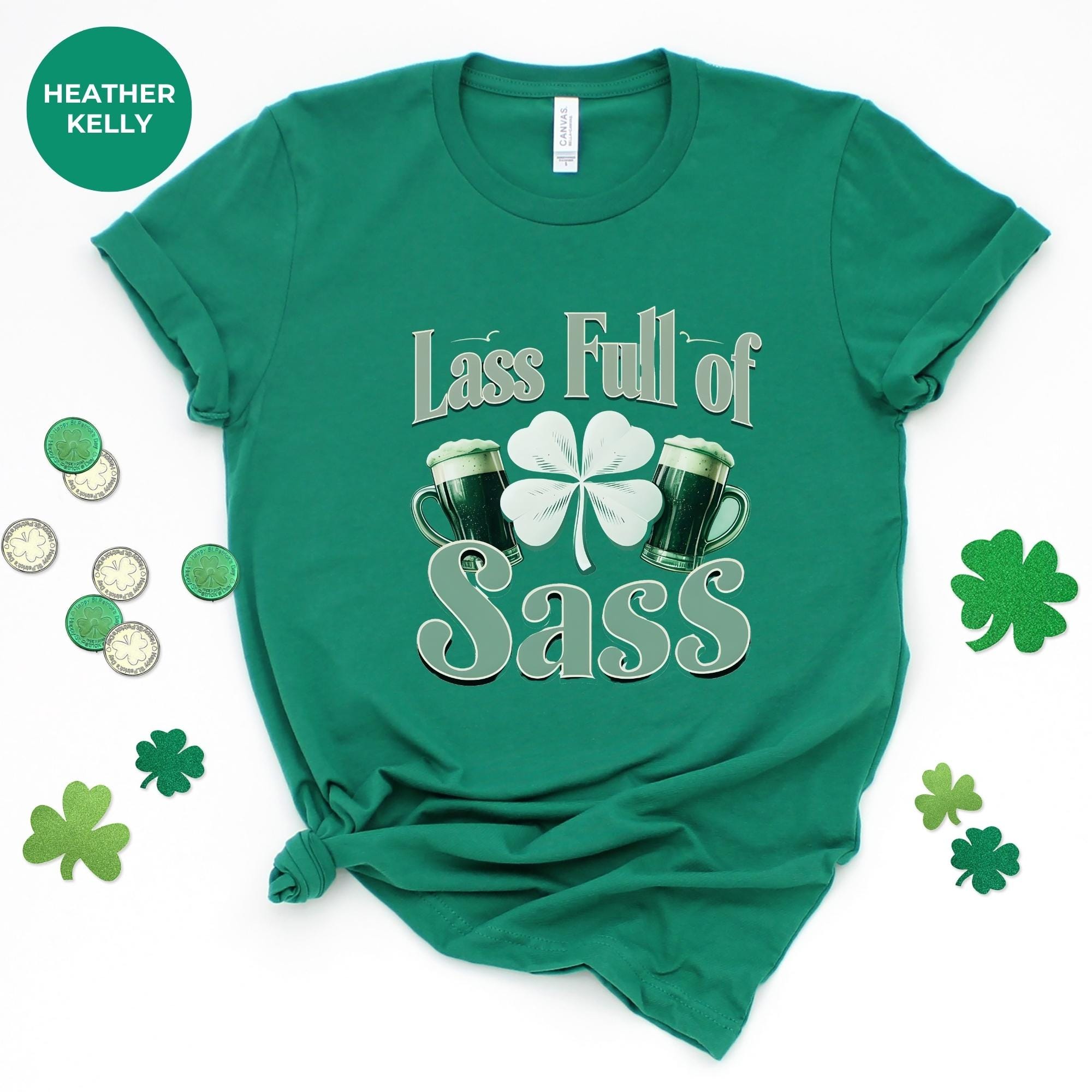 Lass Full of Sass design - Saint Patrick's Celebration Shirt | St. Patrick's Day Shirt | Shamrock Gift | St Patricks Day Tee | Festive Wear