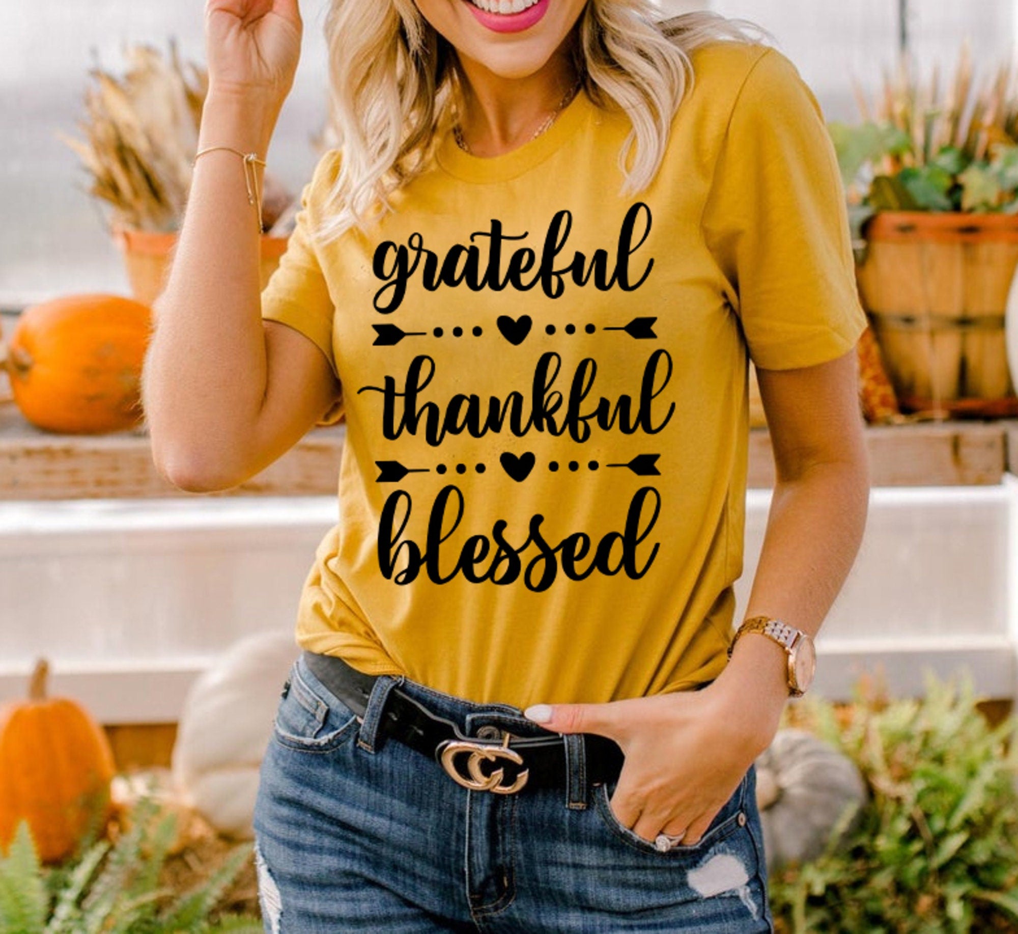 Graceful Thankful Blessed T Shirt | Christian Fall Shirt | Grateful Shirt | Thankful TShirt | Mom T-Shirts | Blessed Mom Shirt |Thanksgiving