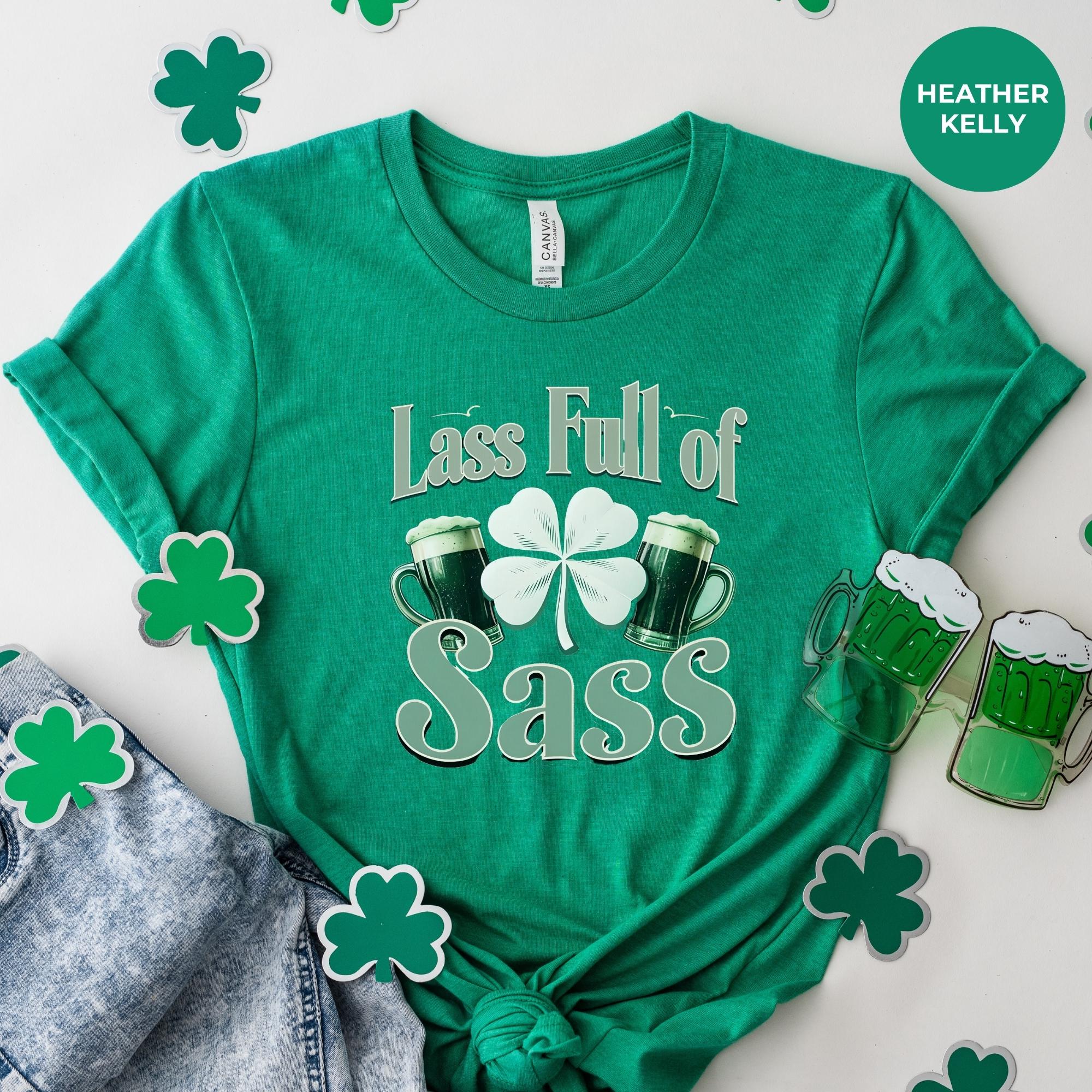 Lass Full of Sass design - Saint Patrick's Celebration Shirt | St. Patrick's Day Shirt | Shamrock Gift | St Patricks Day Tee | Festive Wear