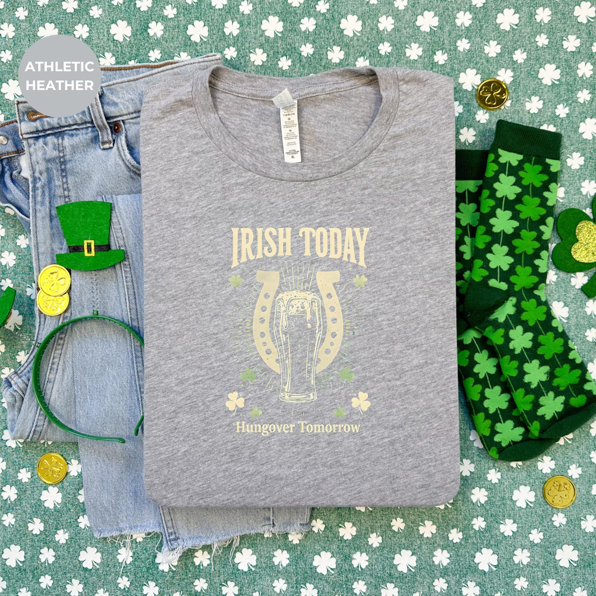 IRISH TODAY Shirt | St. Patricks Day Shirt | spring clothing | St. Patrick's Day T-Shirt for Women | Green Tee | Lucky Shirt | Holiday Shirt