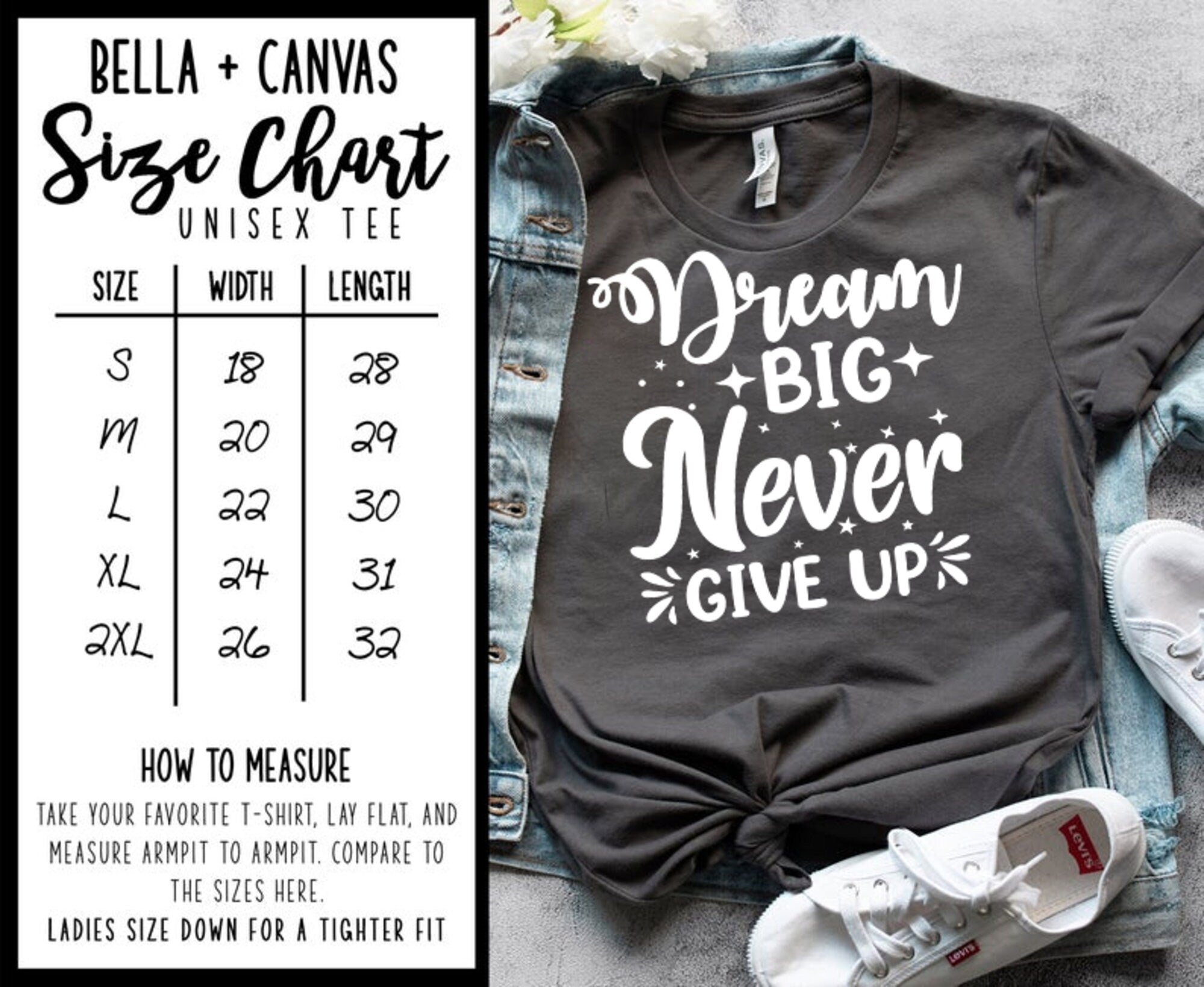 Dream Big Never Give Up T-Shirts | Follow Your Dreams Shirt | Motivation T Shirt | Encouragement T Shirt Gift | Support Shirt | PowerShirt