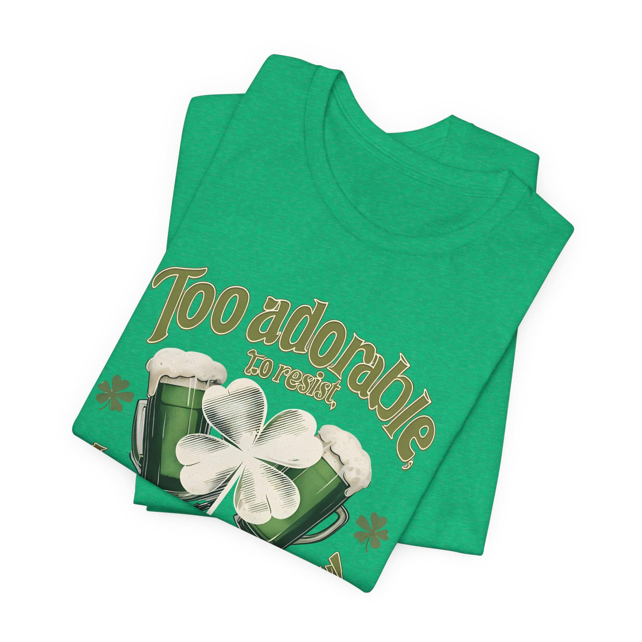 Too adorable shirt for st patrick, St. Patrick's Day Shirt – Irish Green Shamrock Tee, Lucky Clover Graphic T-Shirt, gift for her, clothing