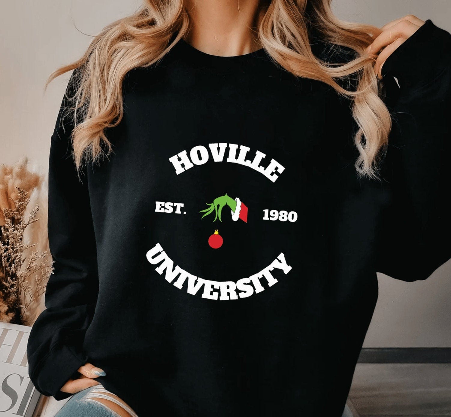 Christmas Whoville - Hoville University (Customizable Year) Sweatshirt, Personalized Christmas Gift, Xmas Party Shirt, Christmas Family Gift