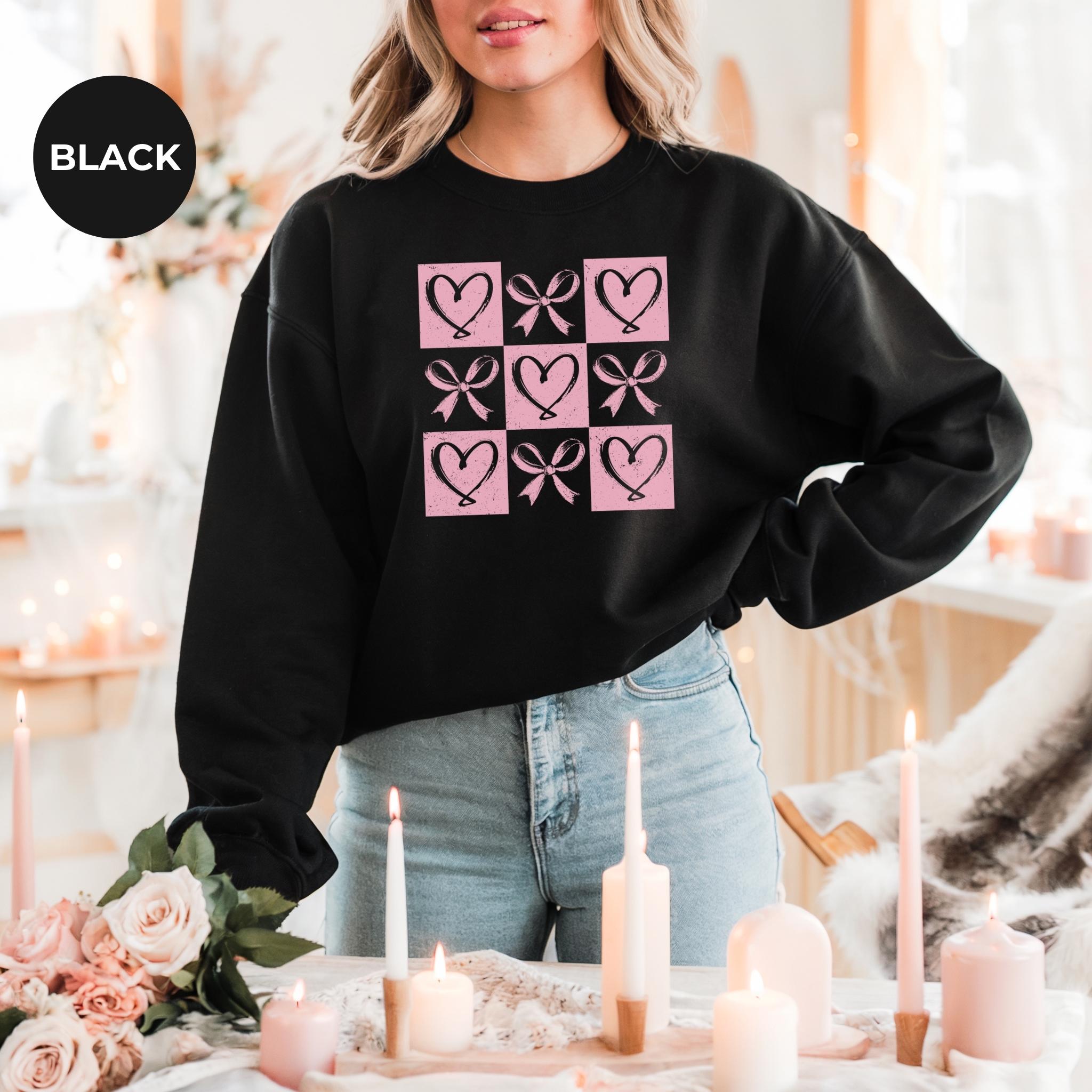 Valentines Day Hearts Sweatshirt, Womens Valentines Shirt, Love Heart Jumper, Valentine Gift, Gift For Her