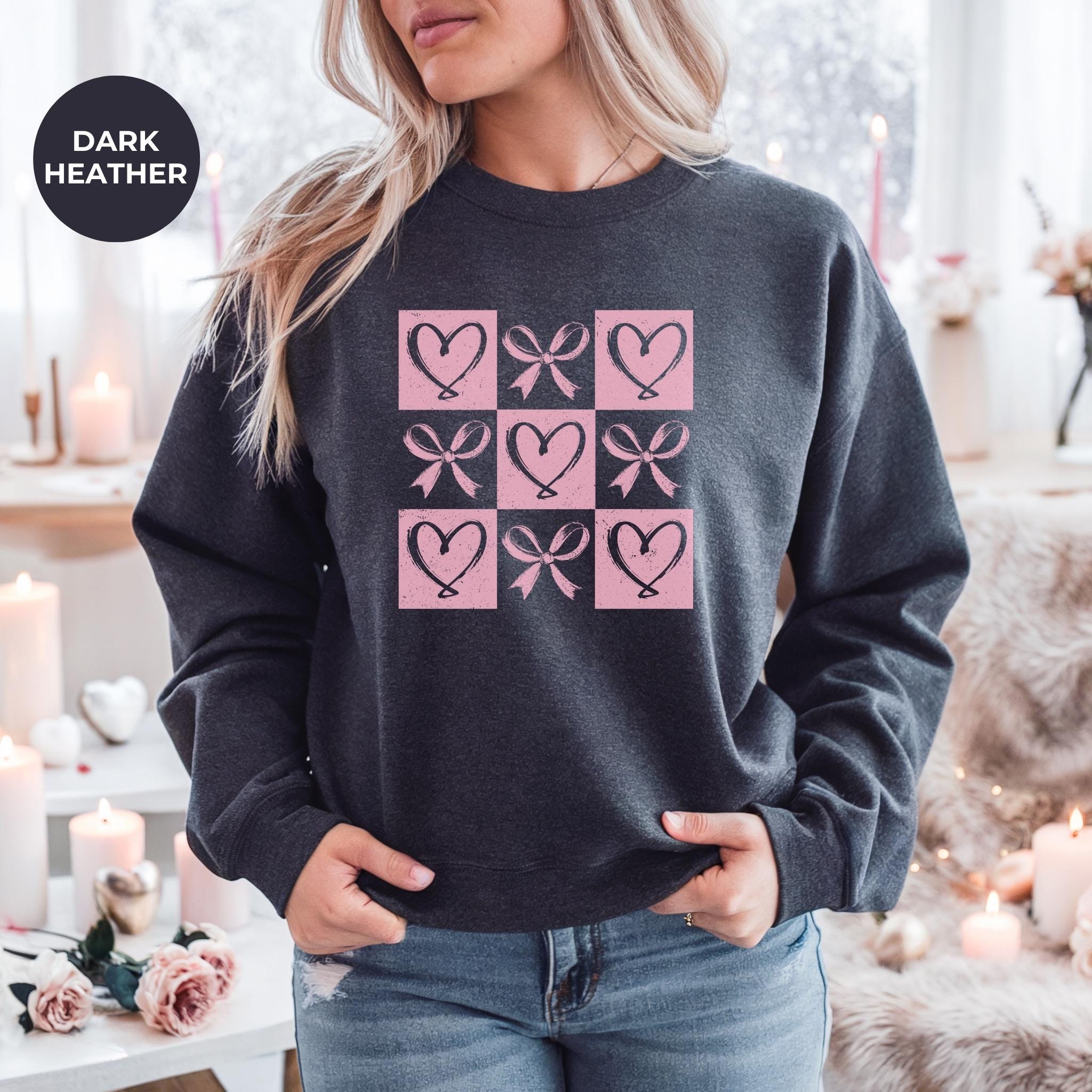 Valentines Day Hearts Sweatshirt, Womens Valentines Shirt, Love Heart Jumper, Valentine Gift, Gift For Her