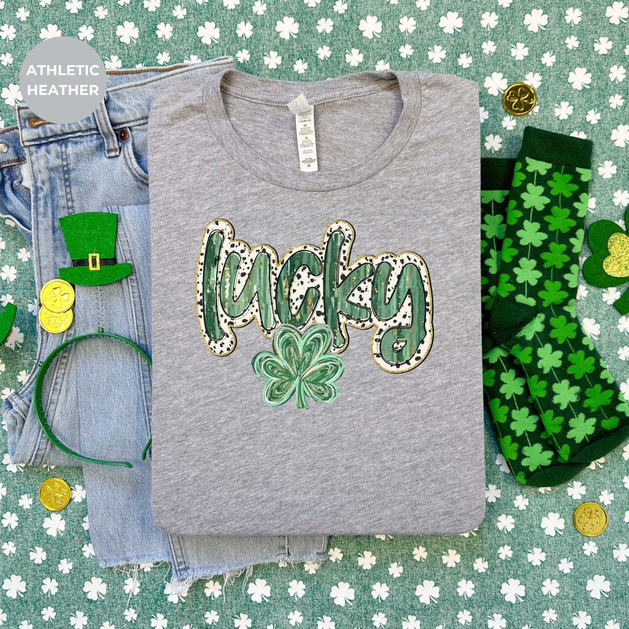 Lucky Tshirt design - Irish Graphic Tee - St Patrick Day Shirt - Shamrock Shirt - Funny St Patricks Day Shirt - Green Shirt for Women