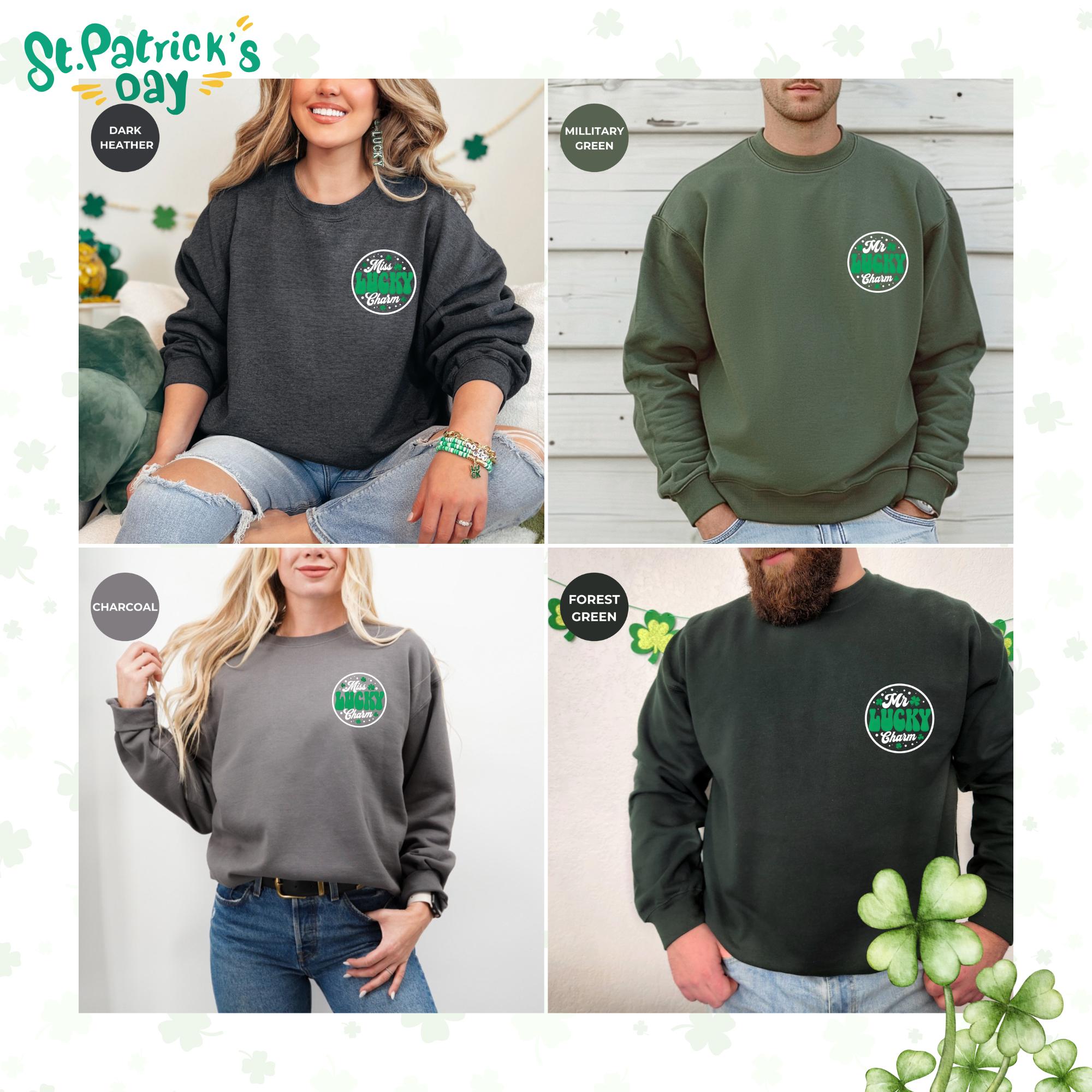 Lucky charm shirt for St Patrick's Day Couples Sweatshirt, Mr and Miss Matching Sweaters, Couples Gift, Festive Couple Wear, Clothing