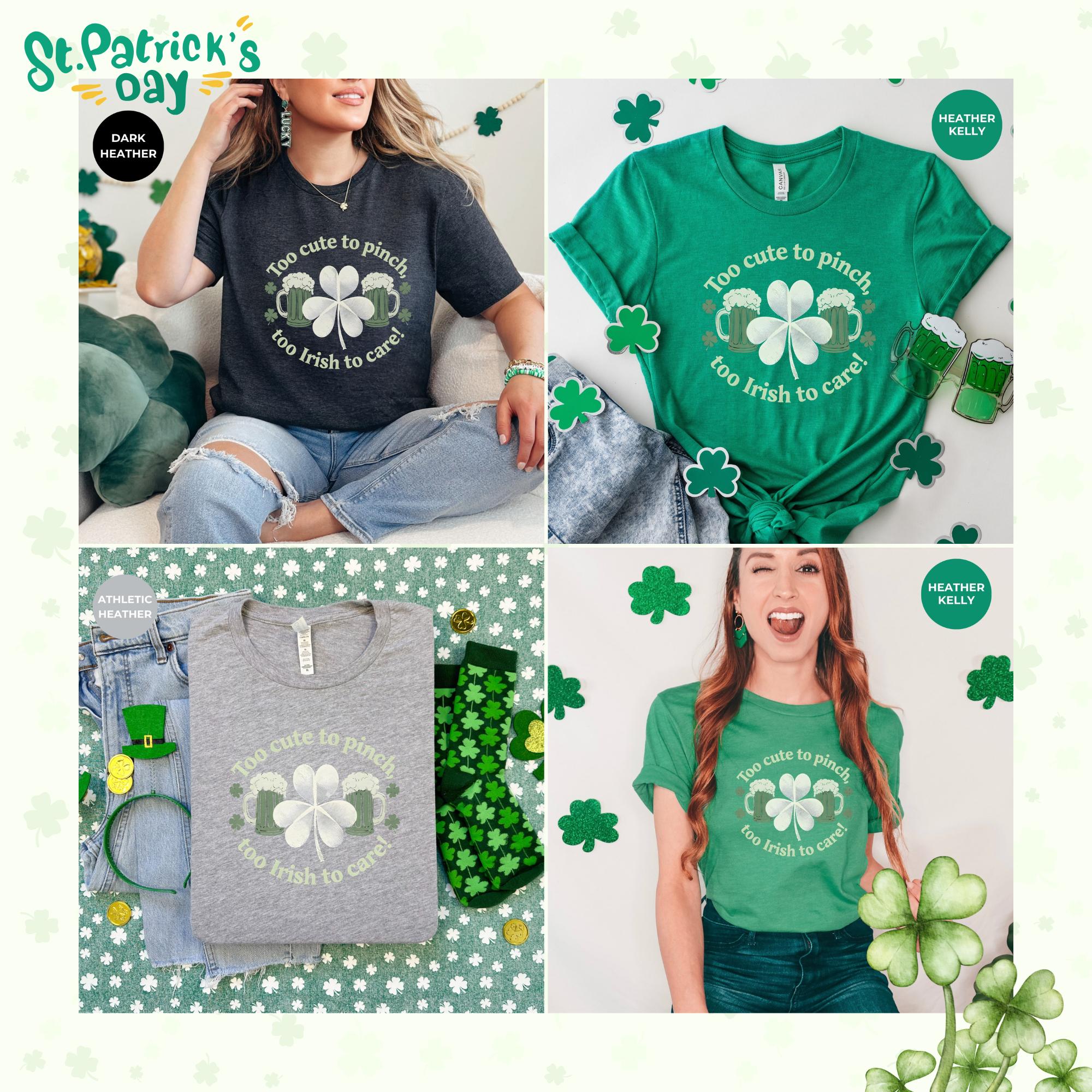 Too cute to pinch Saint Patrick's Shirt | Irish T-Shirt | Green St. Patrick's Day Shirt | Women's Irish Shirt | gift for mom | Holiday Gift