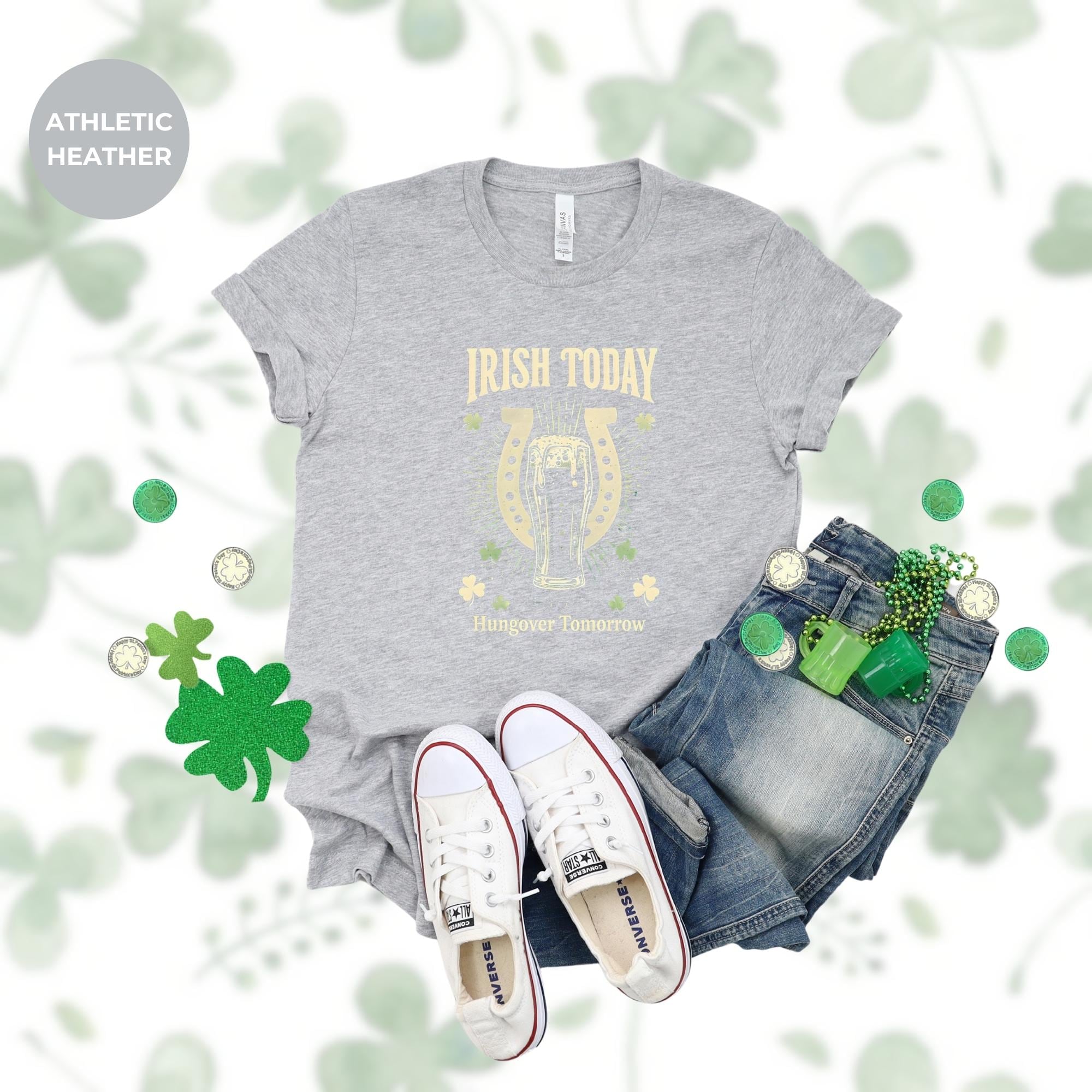 IRISH TODAY Shirt | St. Patricks Day Shirt | spring clothing | St. Patrick's Day T-Shirt for Women | Green Tee | Lucky Shirt | Holiday Shirt