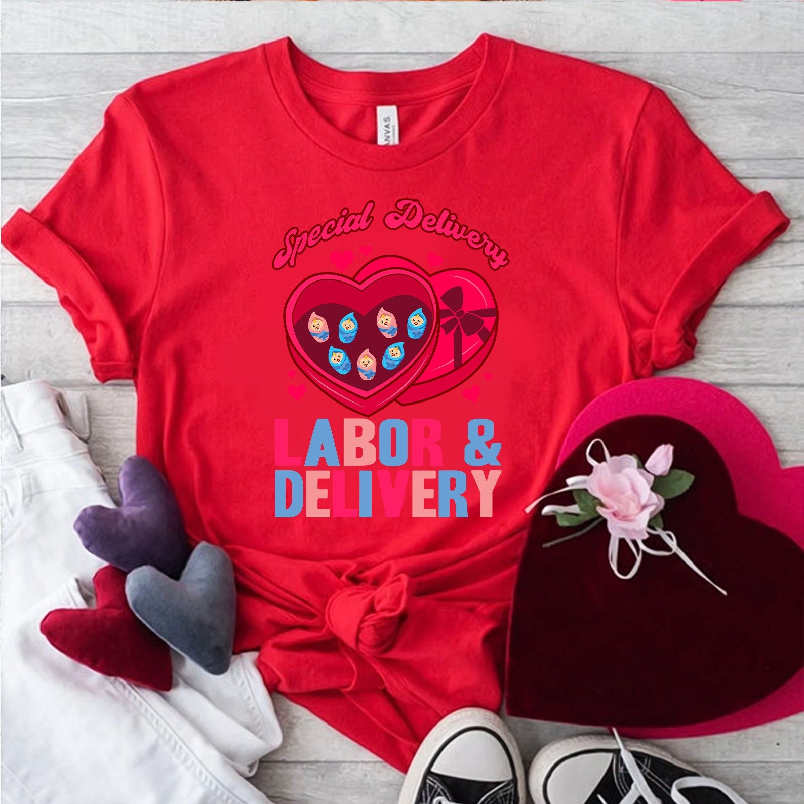 Nurse Valentine Shirt|  Labor and Delivery Nurse Valentines Shirt - Supper Soft Valentine Shirt for the Nurse in your life!